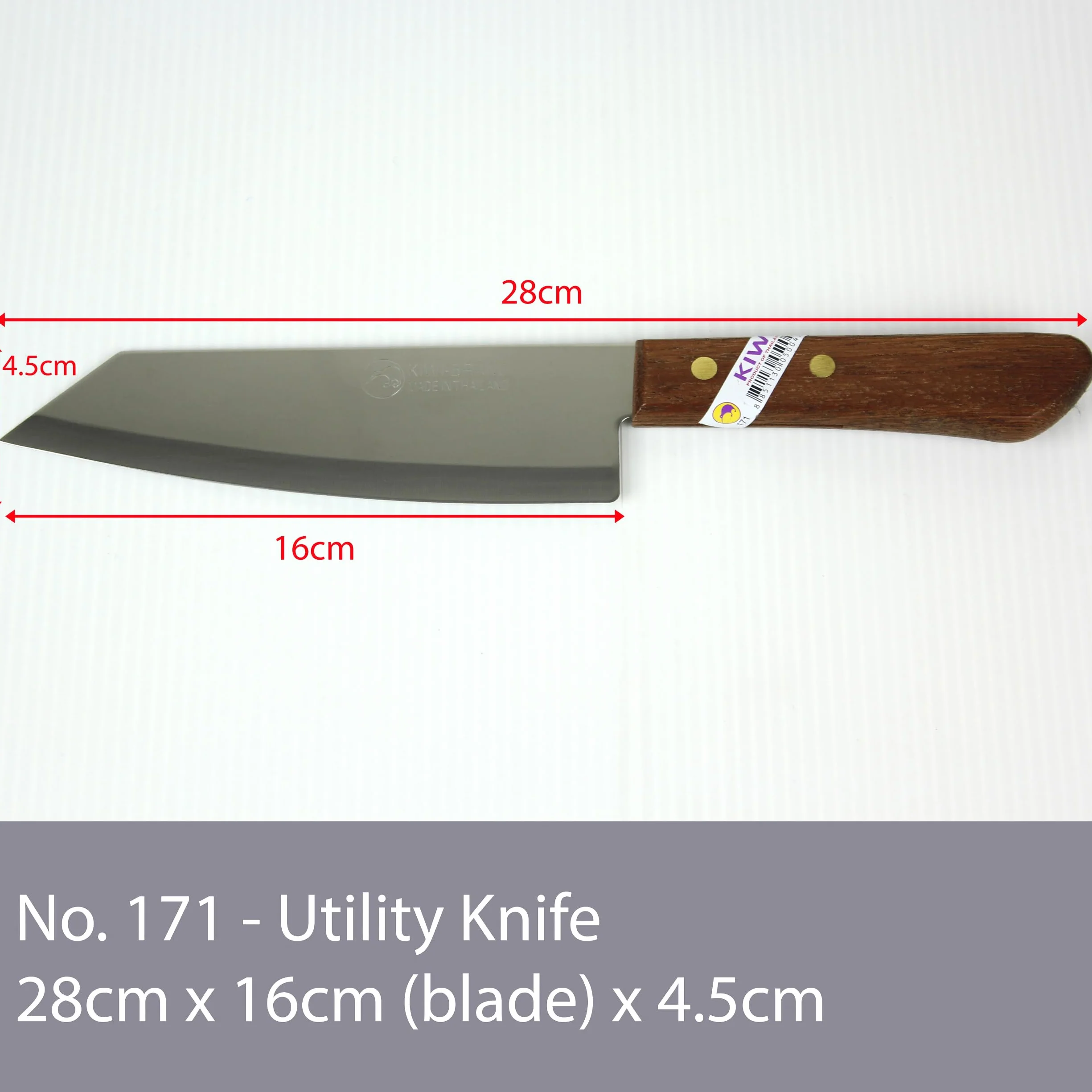 Kiwi Nóż szefa kuchni ze stali nierdzewnej 31,5 cm z drewnianym uchwytem