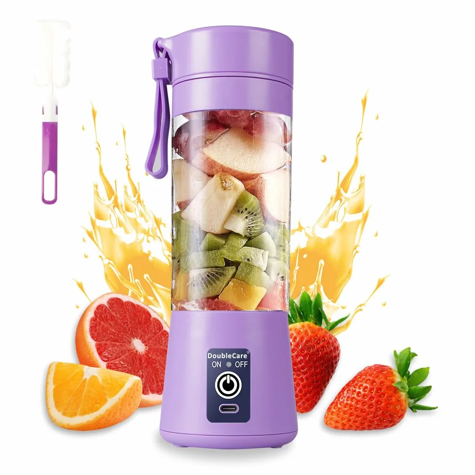Przenośny blender USB 380 ml, sześć ostrzy, jasnofioletowy