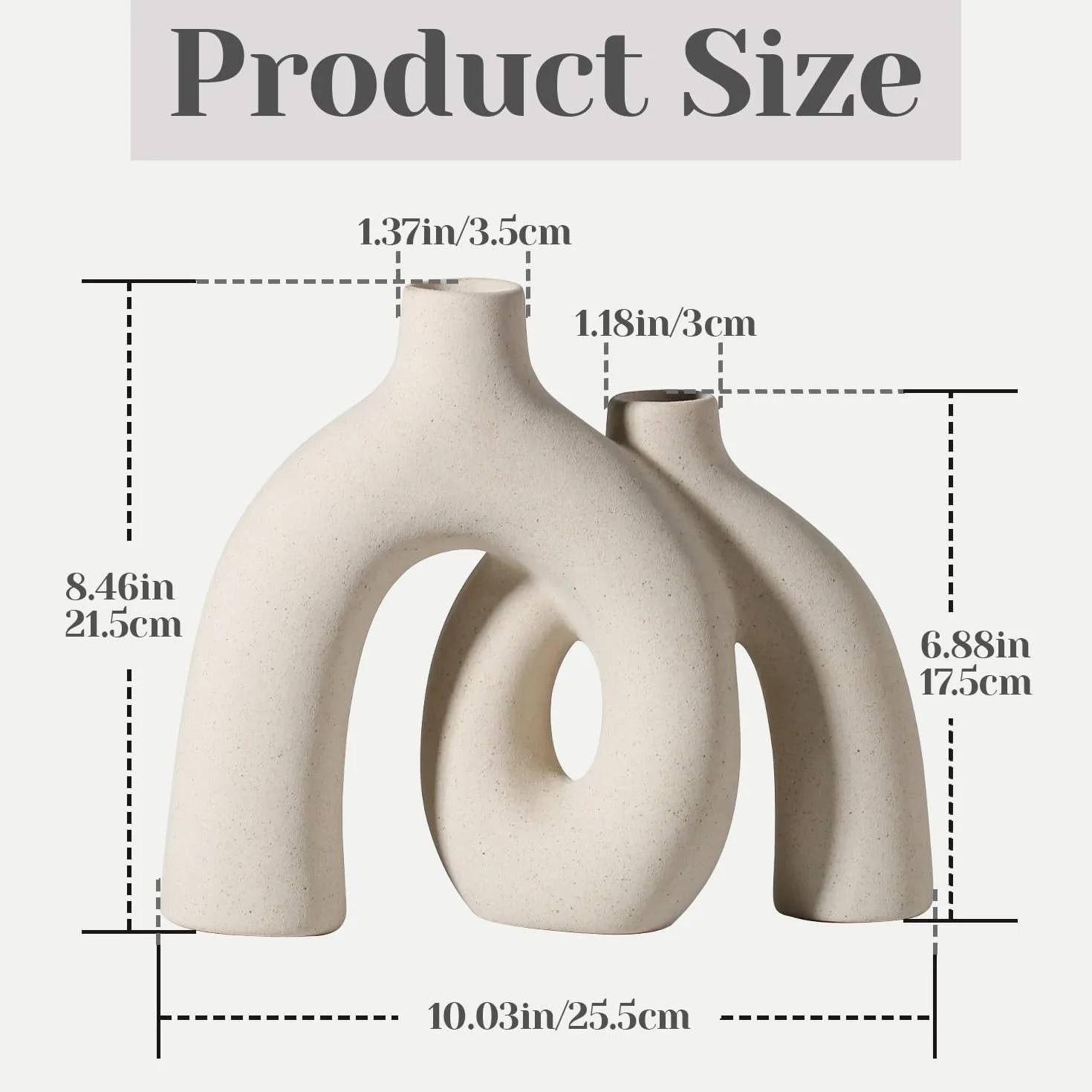 Wazon ceramiczny boho beżowy do dekoracji wnętrz