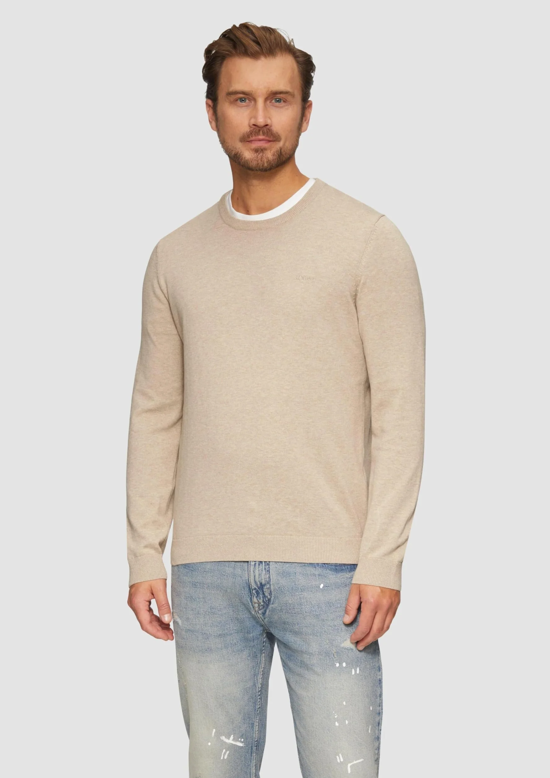 s.Oliver Sweter z dzianiny z wyszywanym logo, 82W0, M