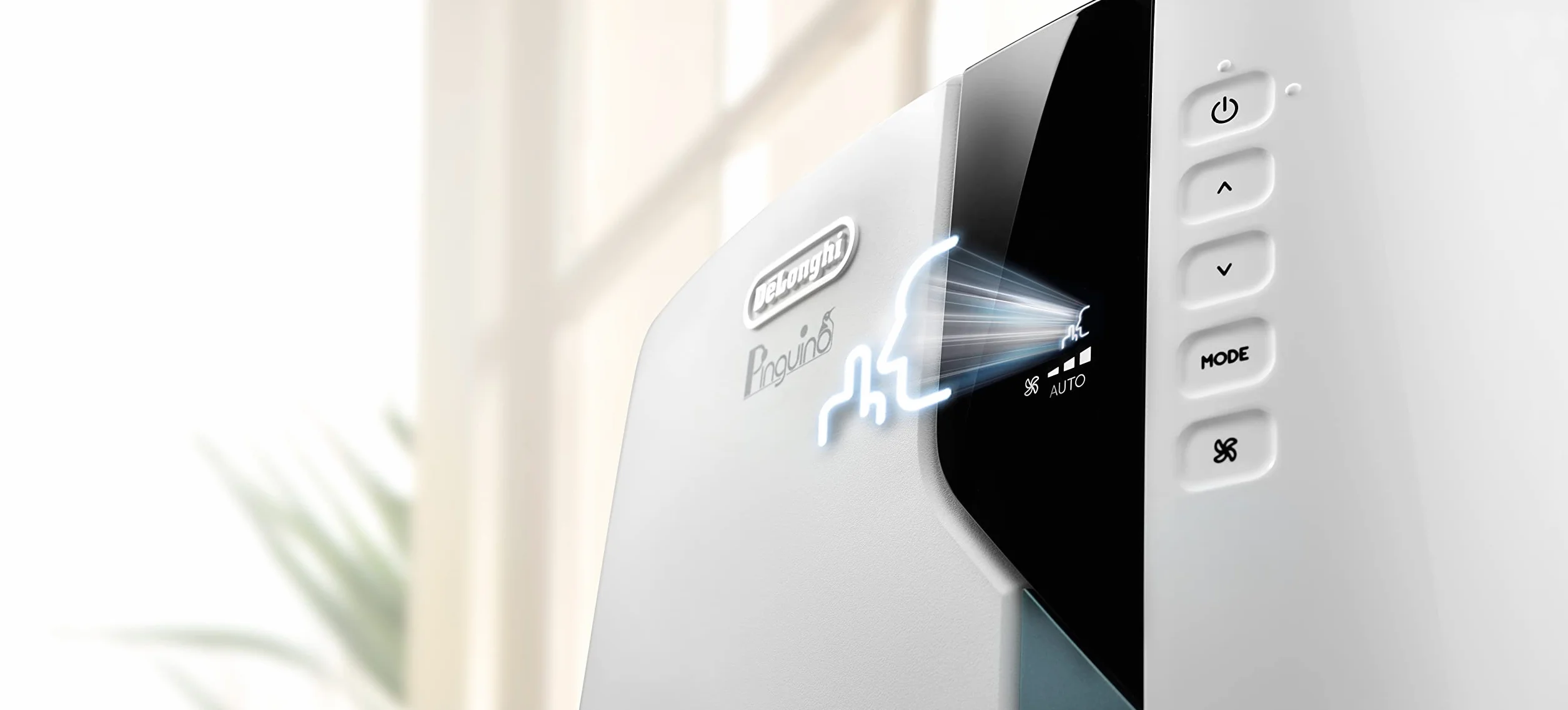 De'Longhi Pinguino PAC EX105 przenośny klimatyzator z technologią EcoRealFeel, 10 000 BTU/h, do pomieszczeń do 100 m³, funkcja osuszania i wentylacji, timer 24h, klasa efektywności energetycznej A+++,