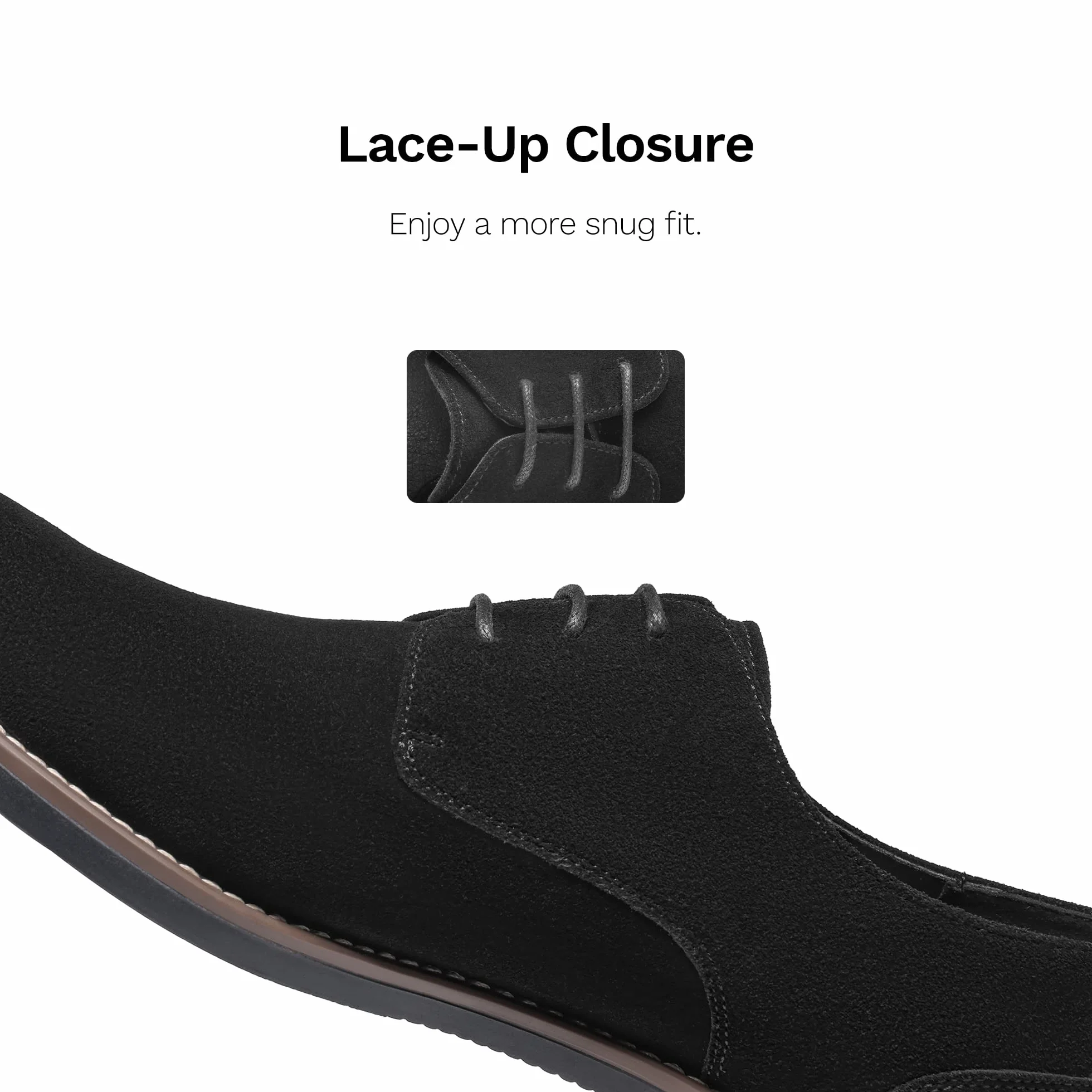 Bruno Marc Męskie buty garniturowe, zamszowe, sznurowane, klasyczne buty biznesowe, Derby, formalne, biznesowe, na co dzień, czarny, 47 EU