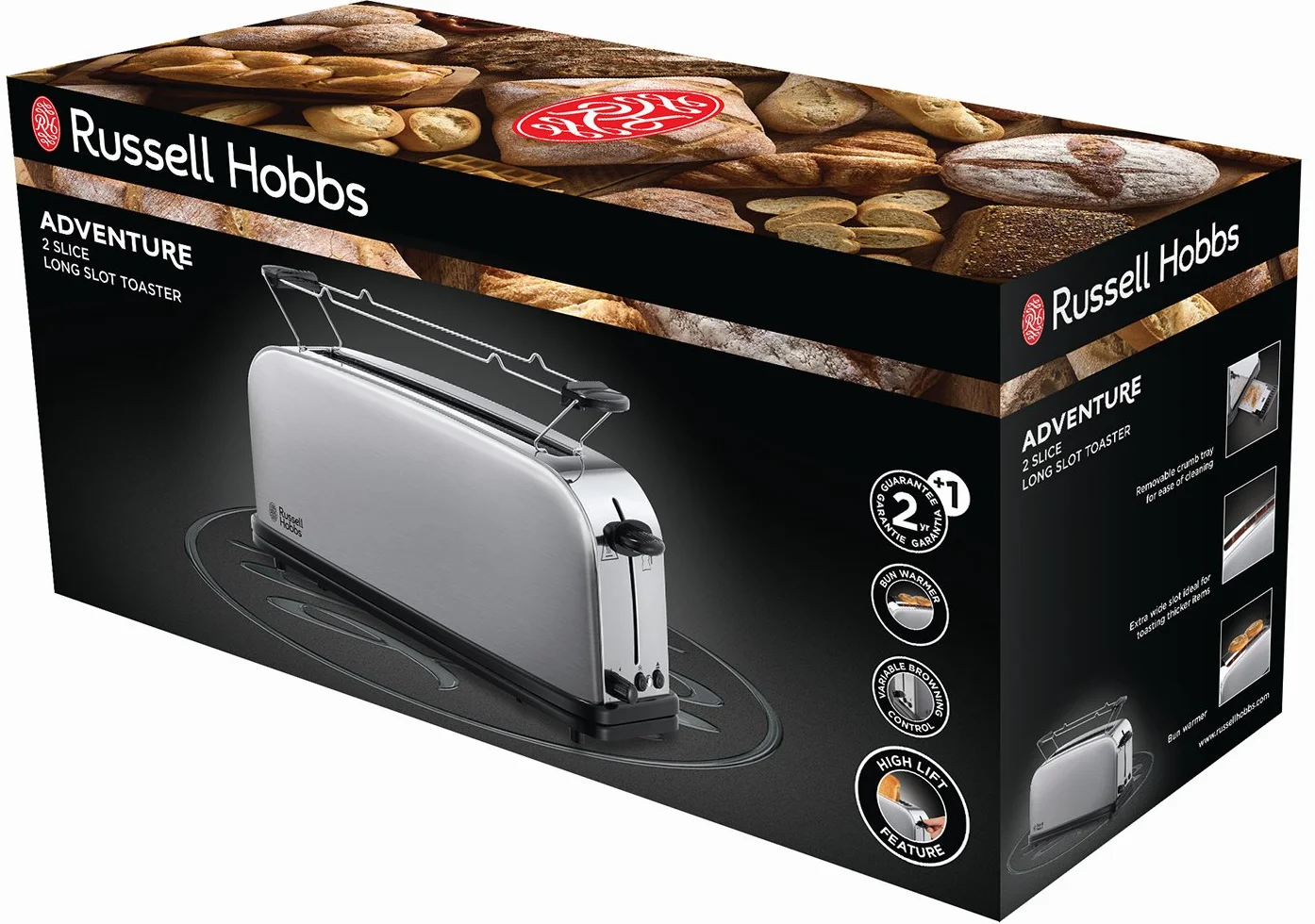 Russell Hobbs toster 2 kromki 1000W stal nierdzewna Adventure 21396-56