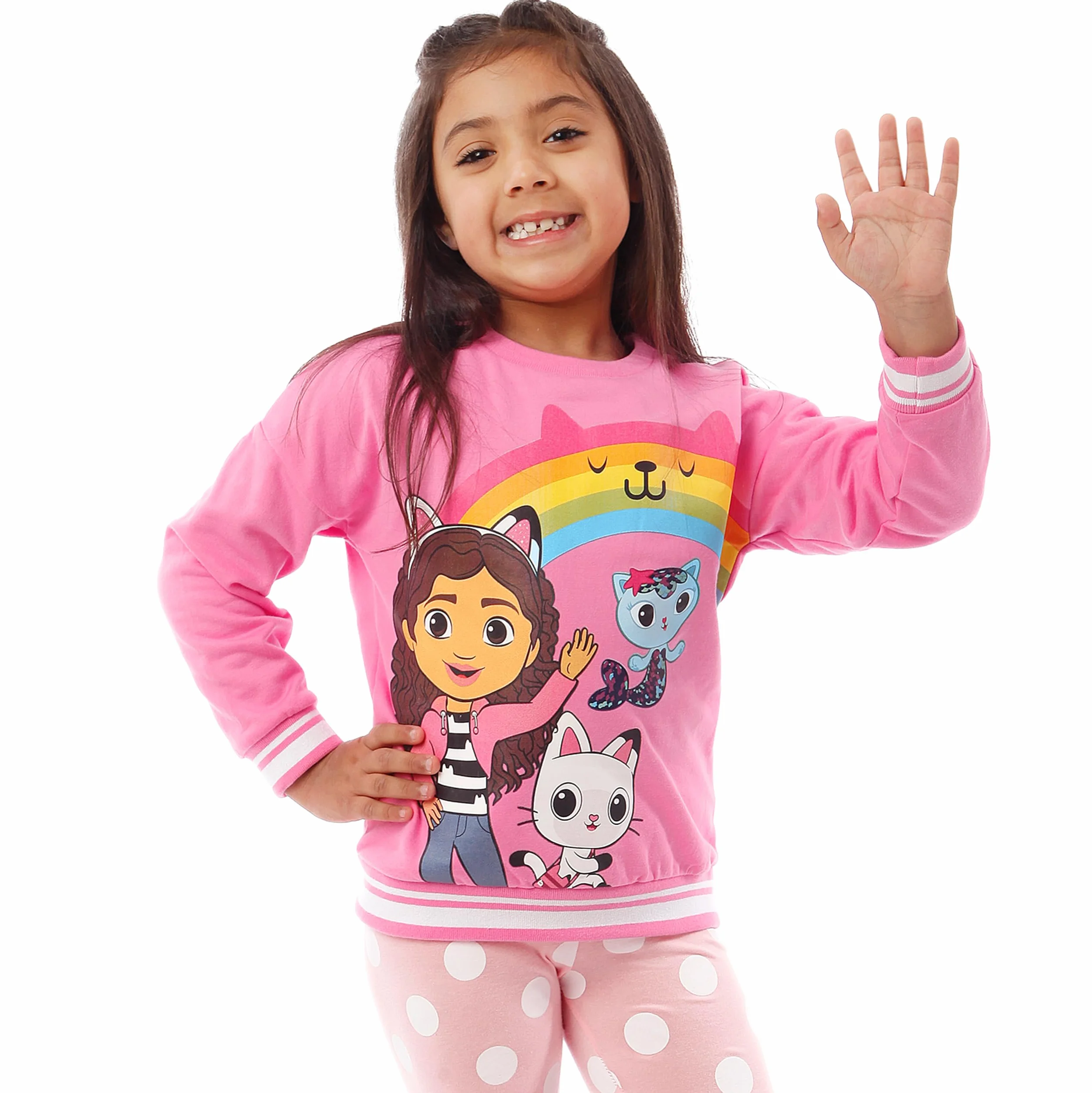 Zestaw bluzy i legginsów dla dziewczynek DREAMWORKS GABBY'S DOLLHOUSE | Zestaw Pandy Paws i Mercat | Stroje i zestawy ubrań dla dziewcząt | Wiek od 3 do 10 lat| Oficjalne towary Gabby