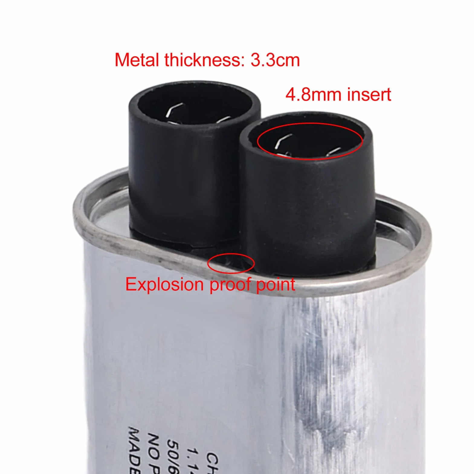Uniwersalna Kuchenka Mikrofalowa 2100V Kondensator Mikrofalowy Wysokiego Napięcia Kondensator Mikrofalowy 1,14 UF Uniwersalny 4,8mm Mała Wkładka Kondensator Mikrofalowy Wymiana do Kuchenki