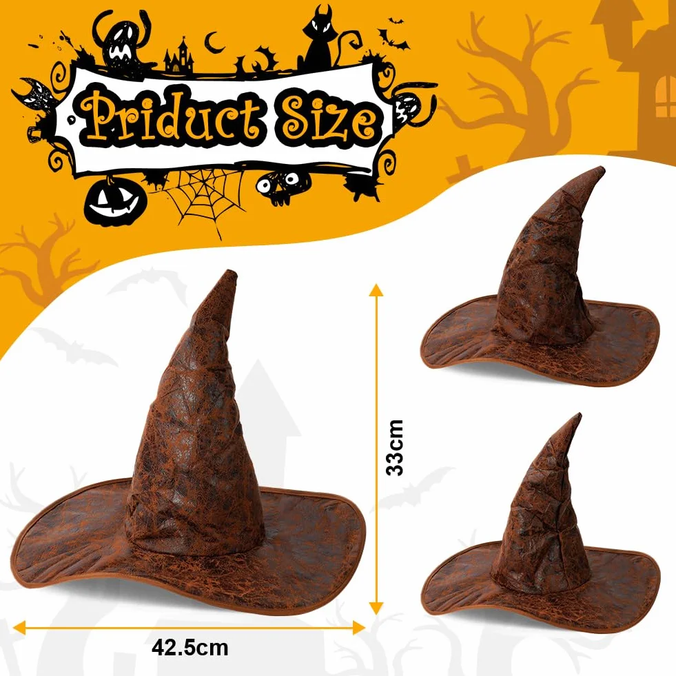 Aomig Kapelusz Czarownicy, Spiczaste Czapki, Dorosły Czarownica Kapelusz Na Imprezę kostiumową, Halloween, Specjalne Wakacje, Spotkania rodzinne, Urodziny