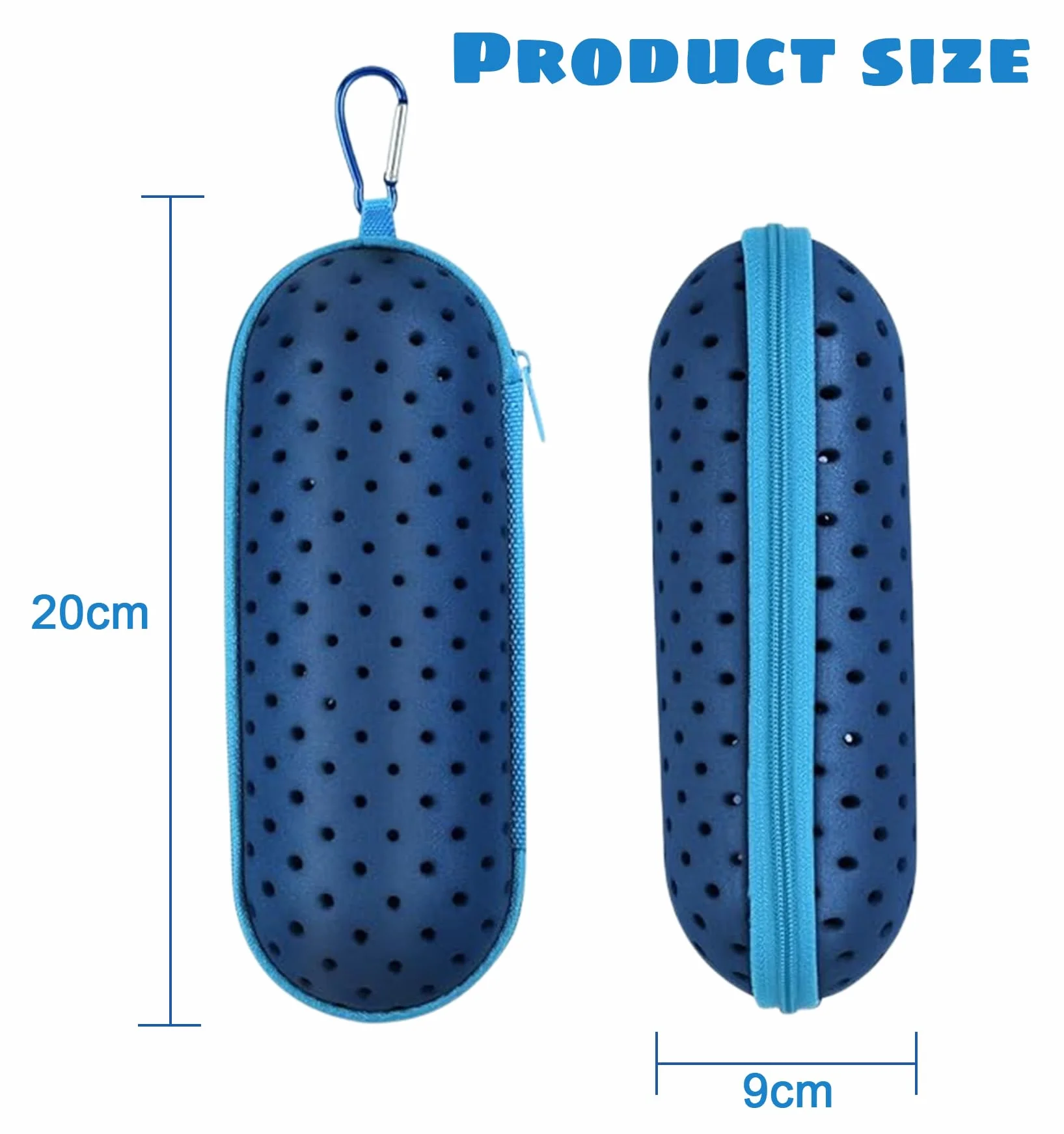 Etui na okulary pływackie, etui na okulary pływackie z otworami drenażowymi, przenośna torba na okulary pływackie, oddychająca torba dla mężczyzn, kobiet, dzieci (18,5 × 7,5 cm)