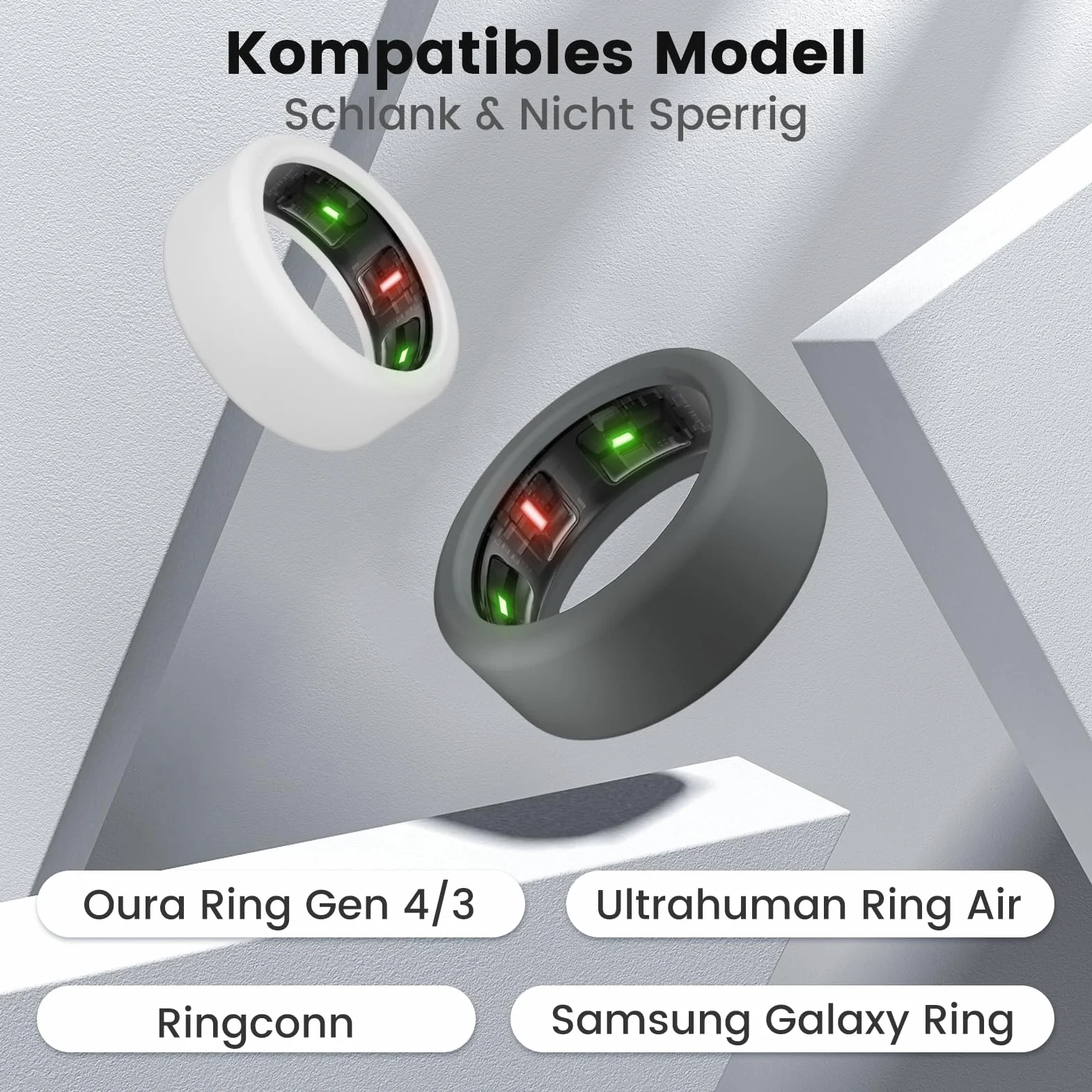 SimpleThings Ochraniacz na Smart Ring kompatybilny z Oura Ring Gen4/3, RingConn/Samsung Galaxy, odporne na zarysowania silikonowe etui ochronne