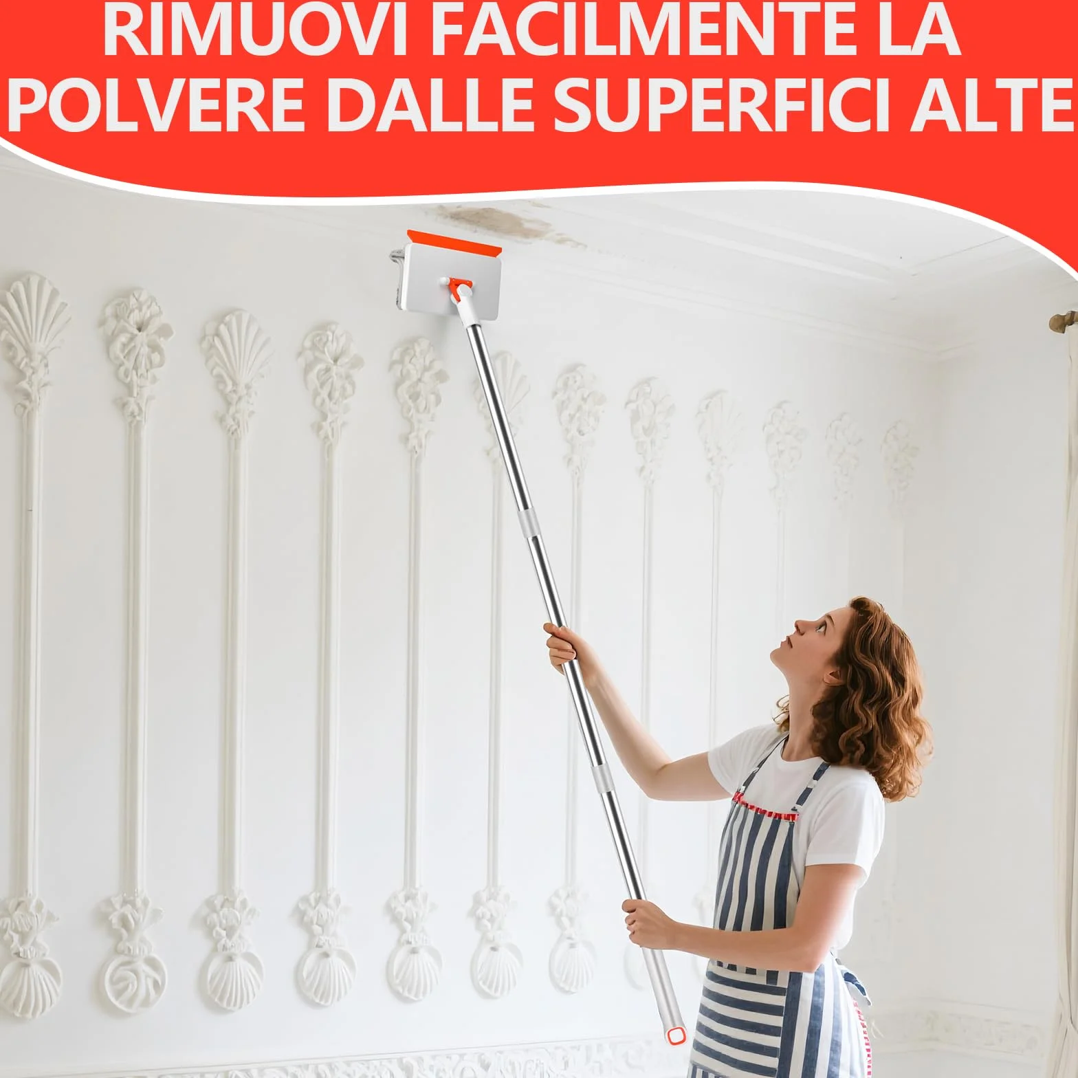 Mop do czyszczenia podłóg z długim uchwytem 147 cm do drewna i płytek