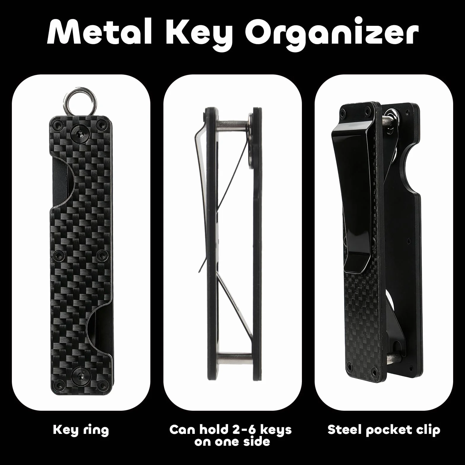 Realjoy Organizer na klucze, kompaktowy organizer na klucze ze śrubokrętem, metalowy uchwyt na klucze, breloczek do kluczy, zabezpiecza do 12 kluczy