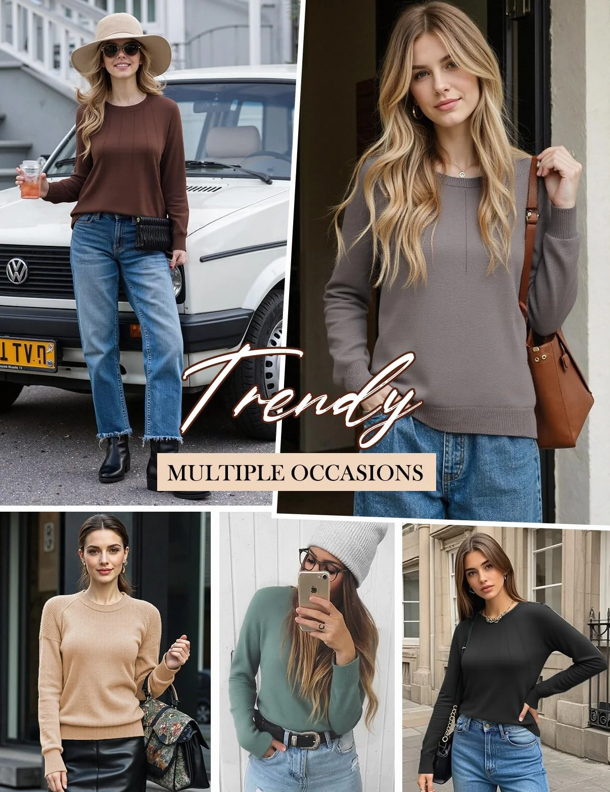 Sweter damski na jesień i zimę, elegancka bluza z długim rękawem, lekka bluza z dzianiny, cienki, elastyczny, casualowy, z długim rękawem, okrągły dekolt, sweter z delikatnej dzianiny