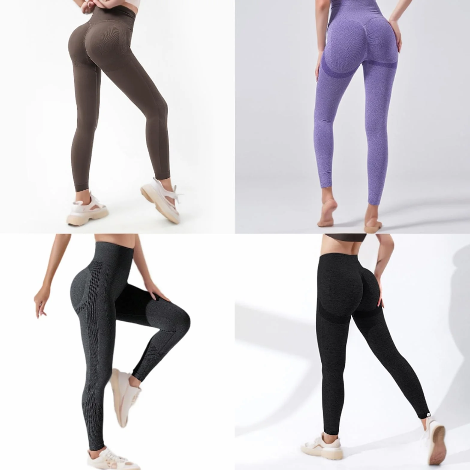 Legginsy damskie Scrunch Butt, damskie legginsy typu Booty Scrunch, Lifting Po Push Up bezszwowe spodnie sportowe, długie, do uprawiania sportu, jogi, fitnessu