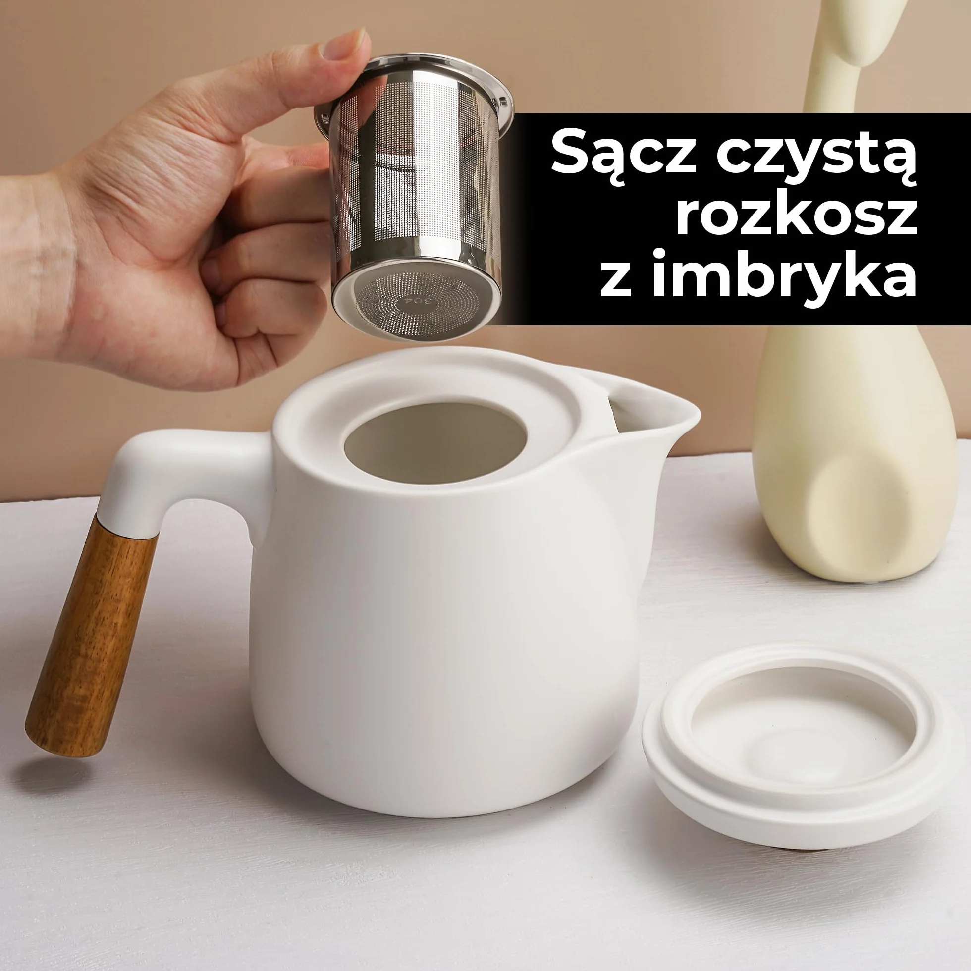 Miamio Zestaw ceramicznych dzbanków do herbaty 1000 ml z zaparzaczem i filiżankami