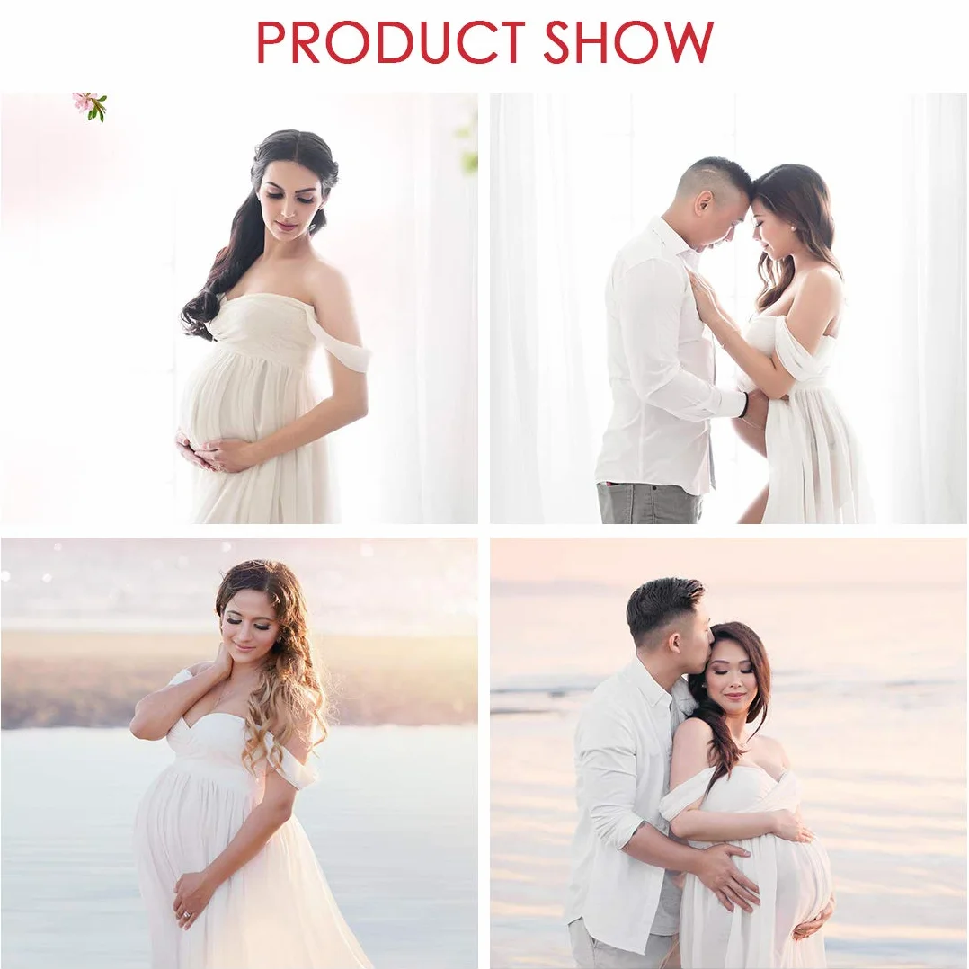 FEOYA - Sukienka ciążowa do fotografii, szyfonowa szarfa, rekwizyty fotograficzne z kwiatem, pasek ślubny, kryształ górski, dla kobiet, ciąża, baby shower, ślub, sesja zdjęciowa, impreza