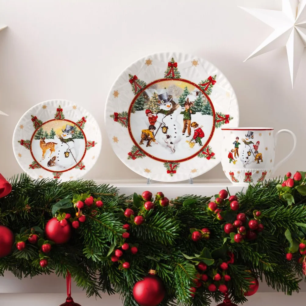 Villeroy & Boch Toy's Fantasy duża miska porcelanowa Boże Narodzenie bałwanek misa serwowania talerz głęboki