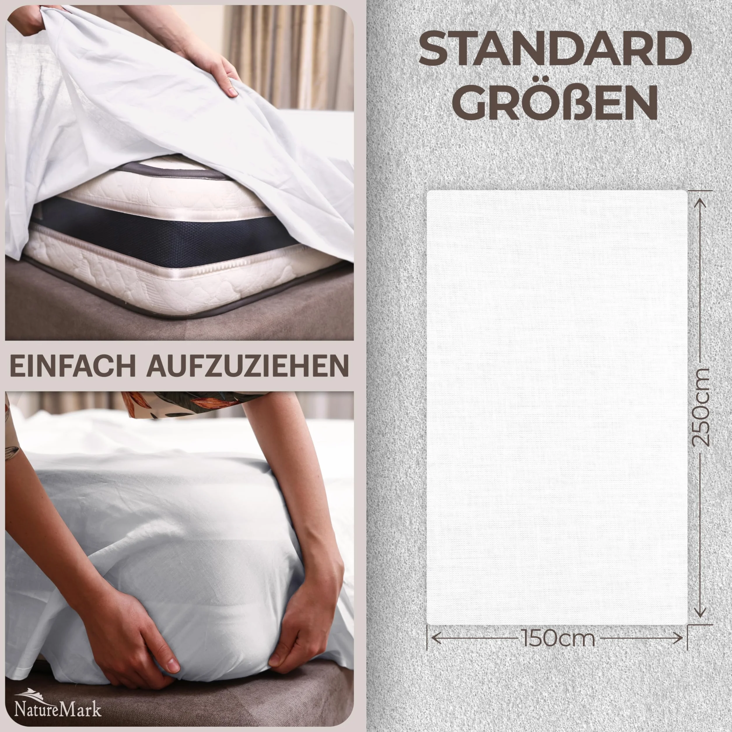 Green Mark Textilien Prześcieradło 100% Tkana Bawełna Białe 250 x 150 cm