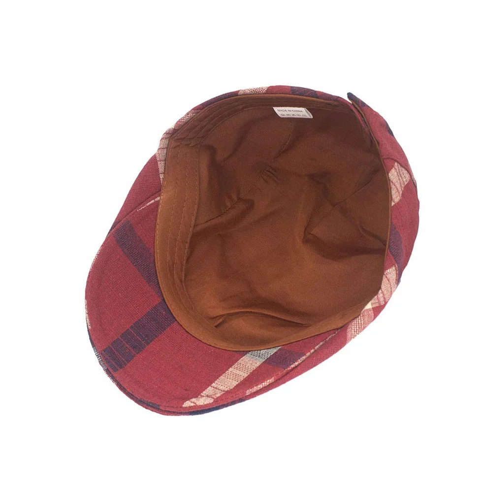 Męska Czapka Gatsby Newsboy Flat Cap Beret Wzór w kratę