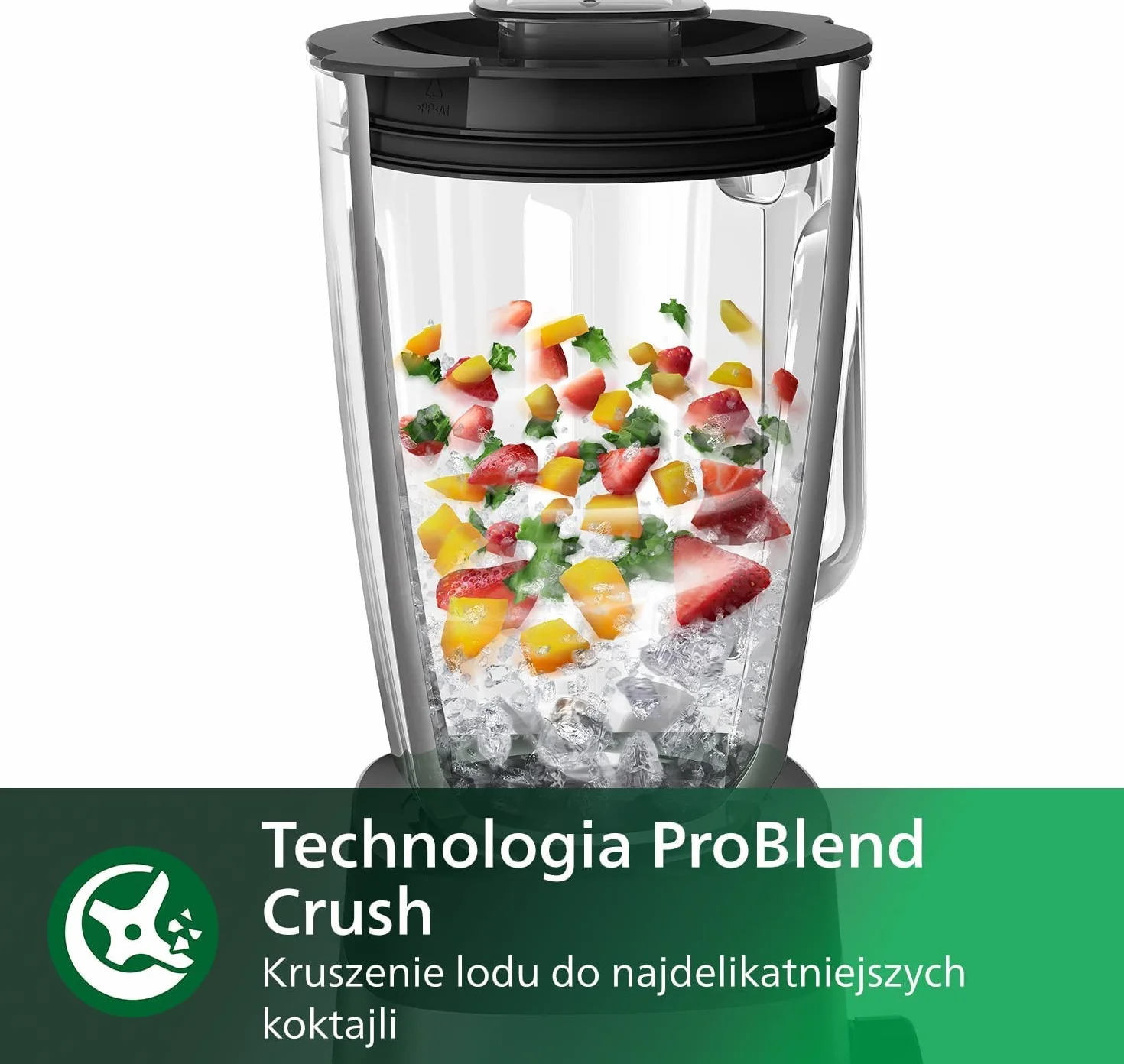 Philips Blender kielichowy 1000 W Szklany dzbanek 2 l Technologia ProBlend Crush HR3573/90
