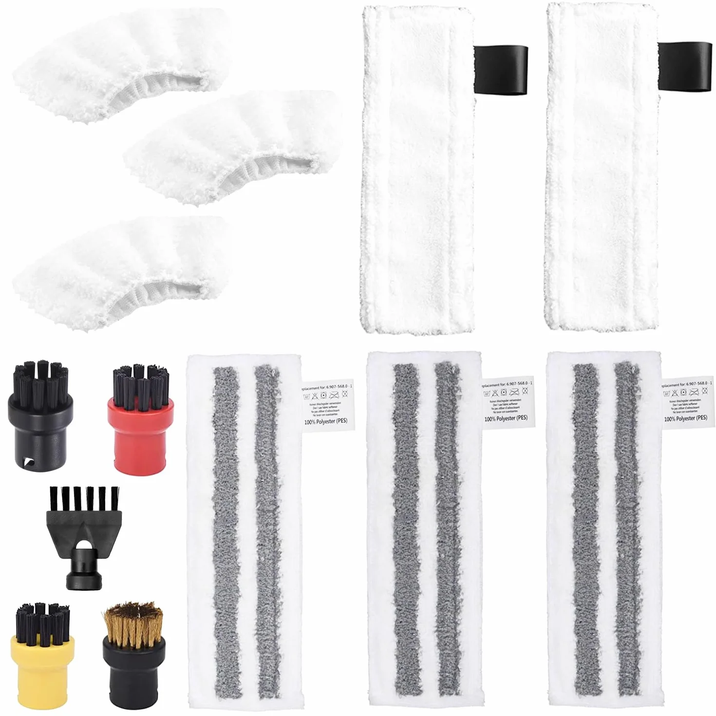 Akcesoria do parownic Kärcher Easyfix SC1 SC2 SC4 SC5, zestaw 13 mikrowłóknistych ściereczek, z mikrowłóknistymi ściereczkami do podłóg, ściereczkami szlifującymi, dyszą do ręcznego czyszczenia