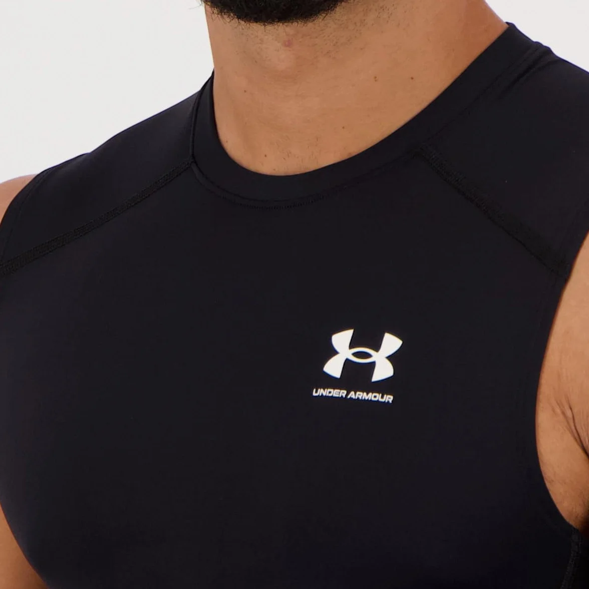 Under Armour Mężczyźni Heatgear Bezrękawnik Sportowy, Biały/Czarny, M