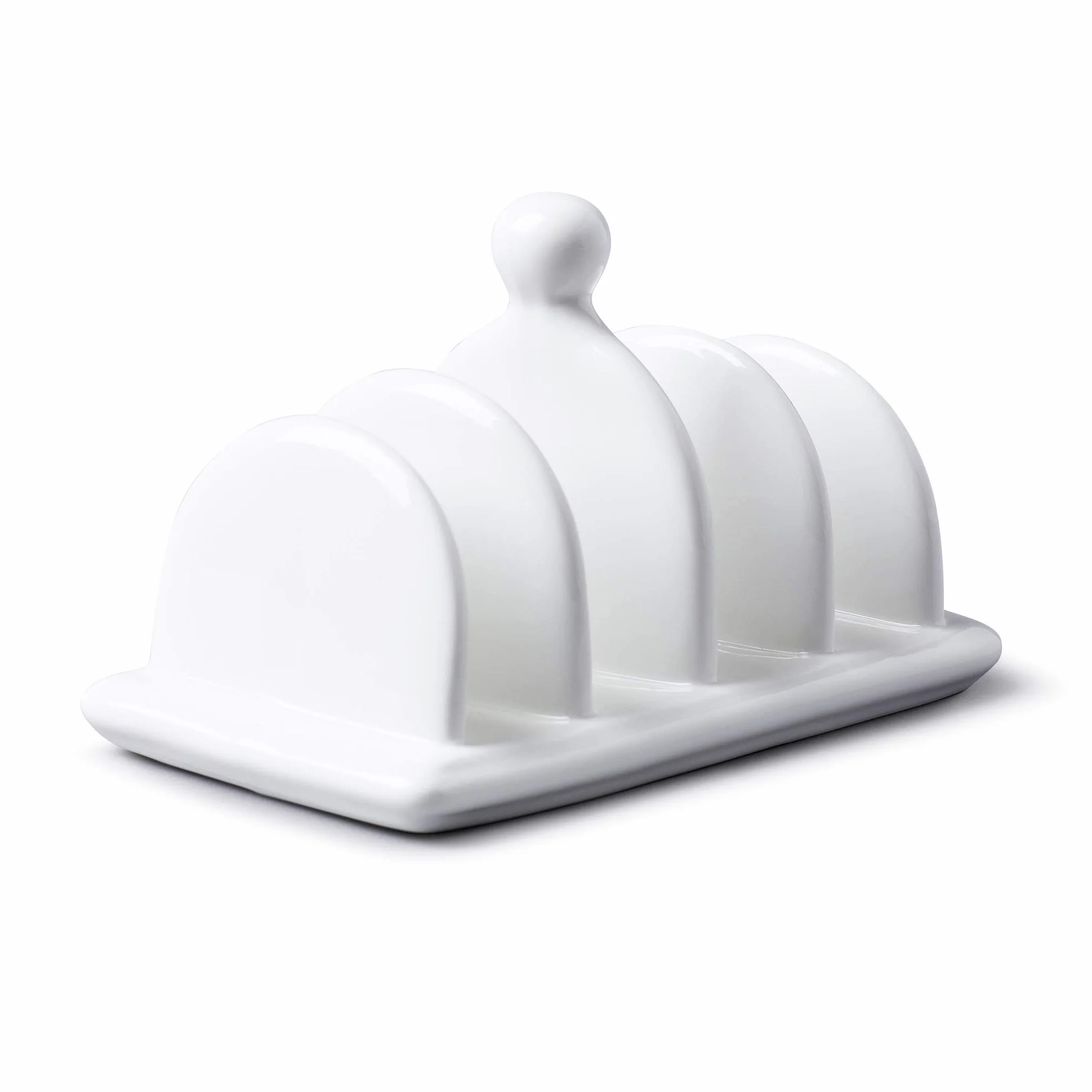 WM Bartleet & Sons 1750 T304 tradycyjny stojak na tosty z porcelany 4 otwory biały
