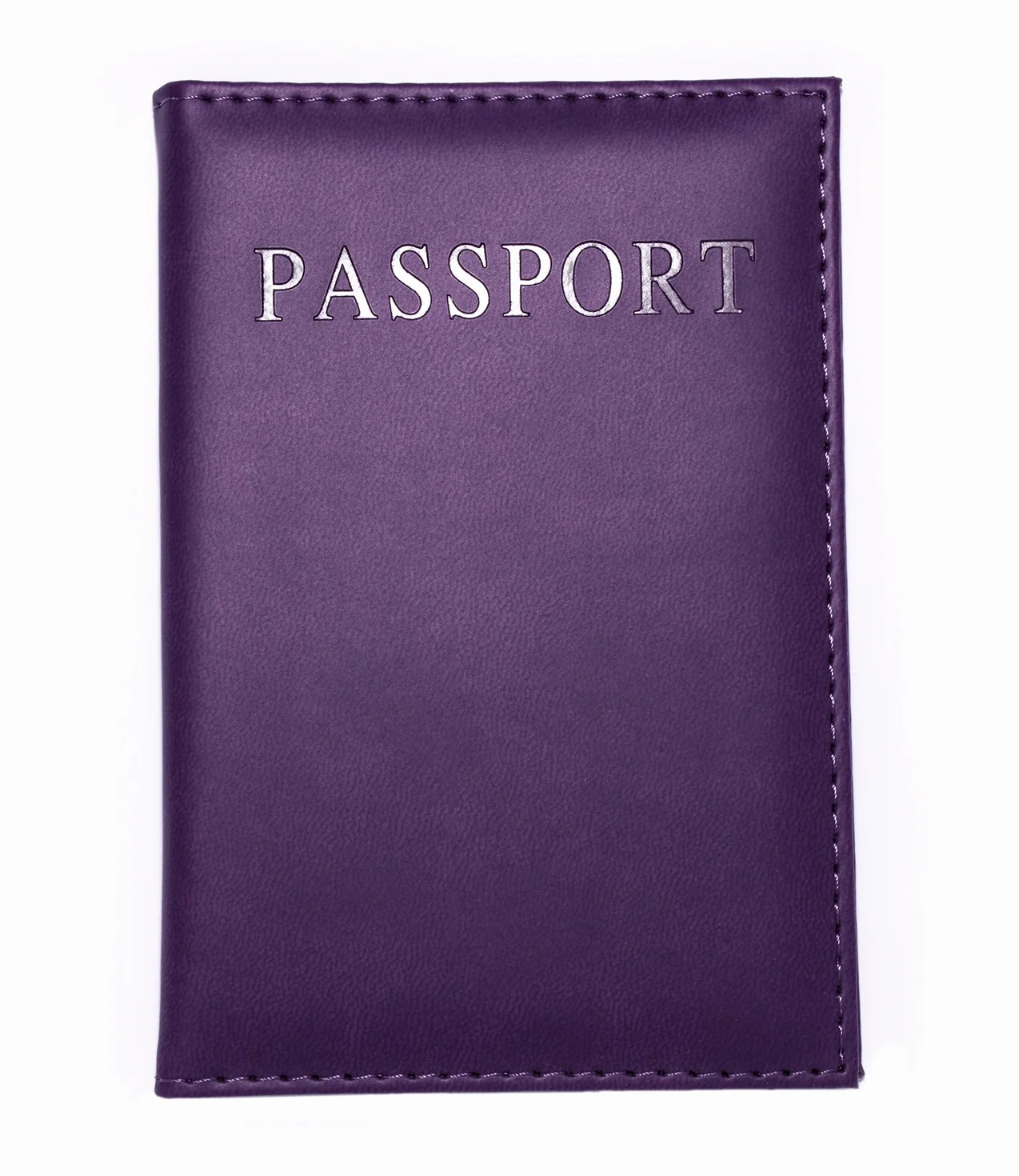 Etui na paszport z ekoskóry – cienkie ochronne etui na paszport, kompaktowy portfel na dokumenty podróżne z małą wewnętrzną kieszonką na kartę, dla kobiet i mężczyzn (Purple)