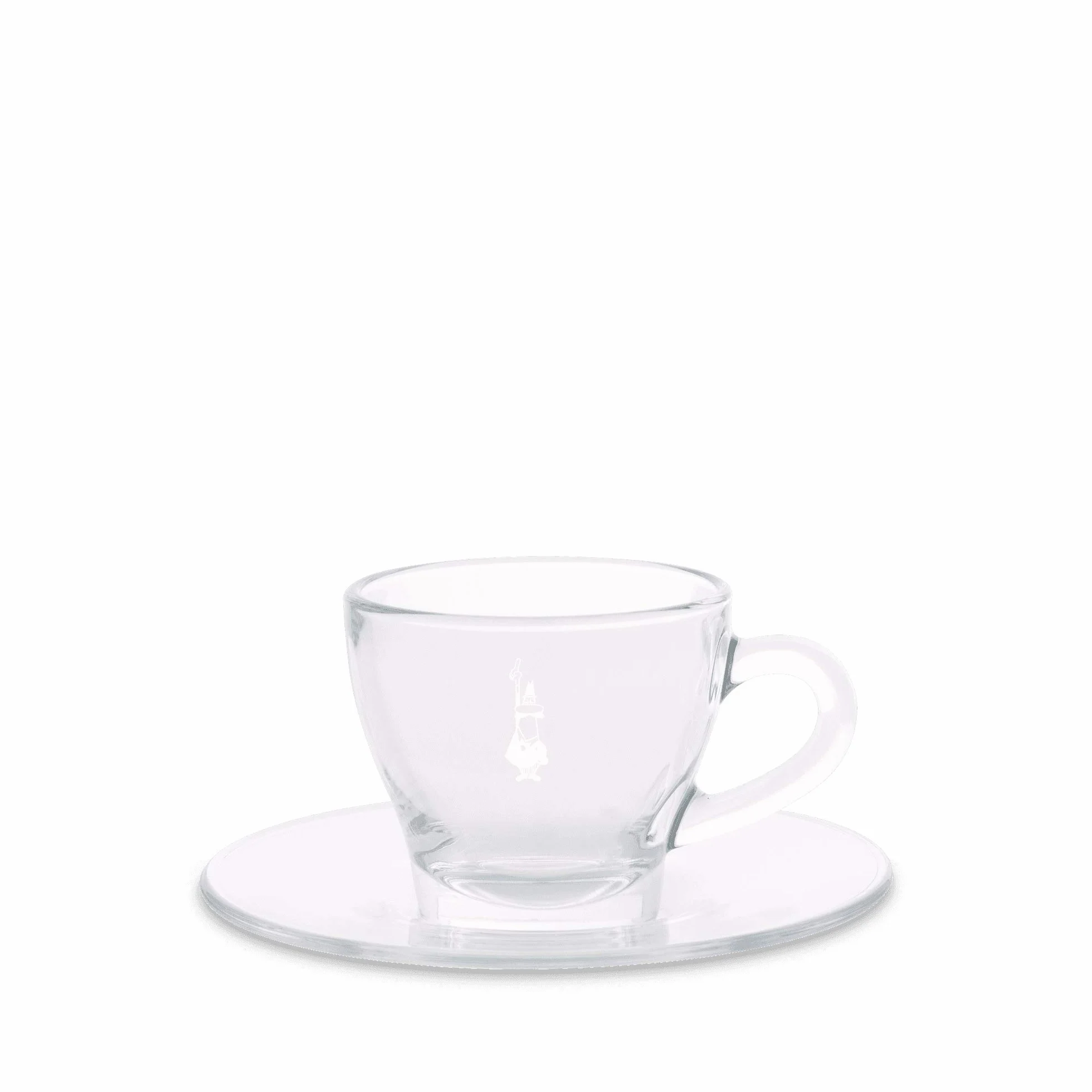 Bialetti DCRAST0007 zestaw 2 tazzine cappuccino Istituzionali (con Piattino), Vetro