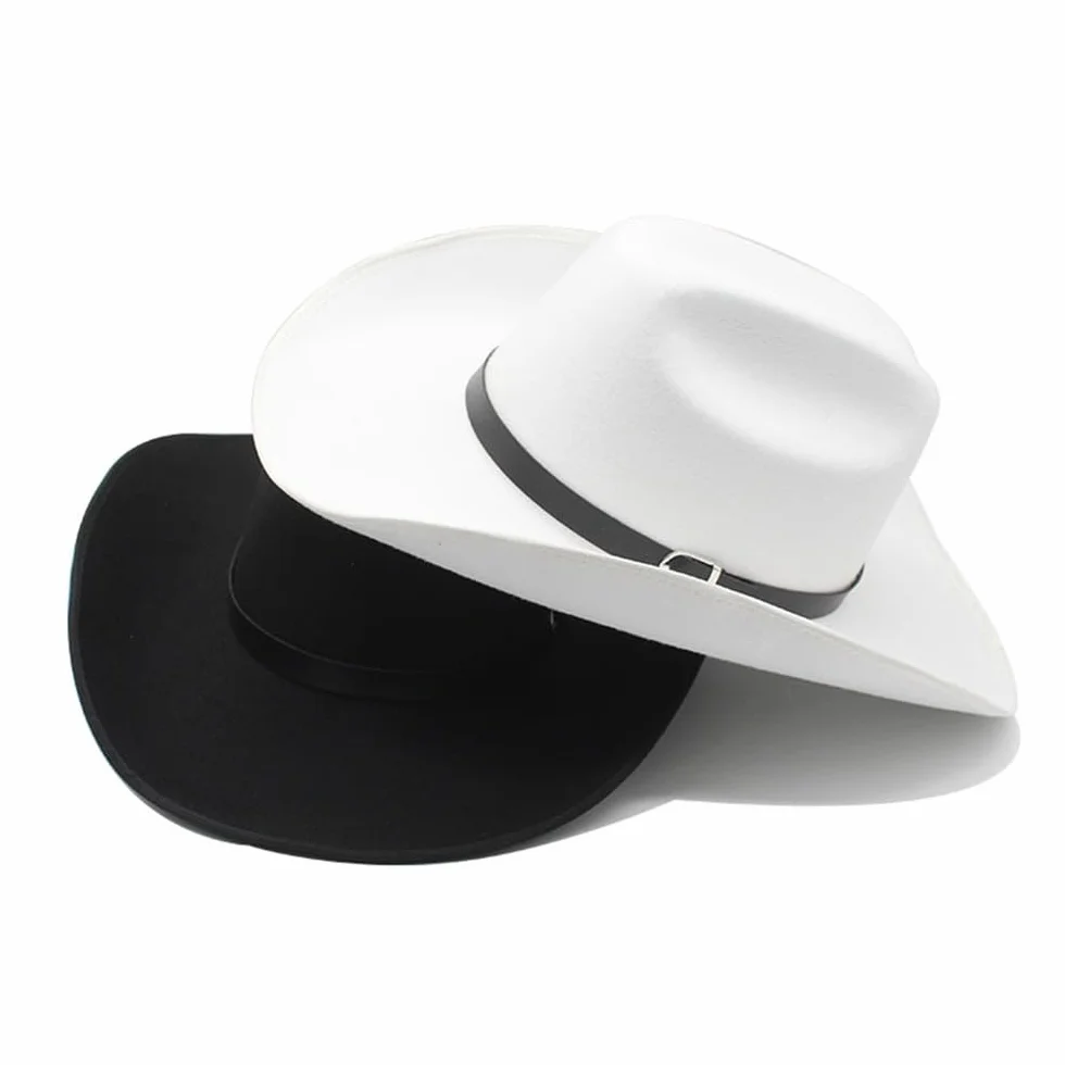 Simple Woolen Western Cowboy Hat Ethnic Tibetan Hat Grassland Curled Woolen Felt Hat Jazz Hat