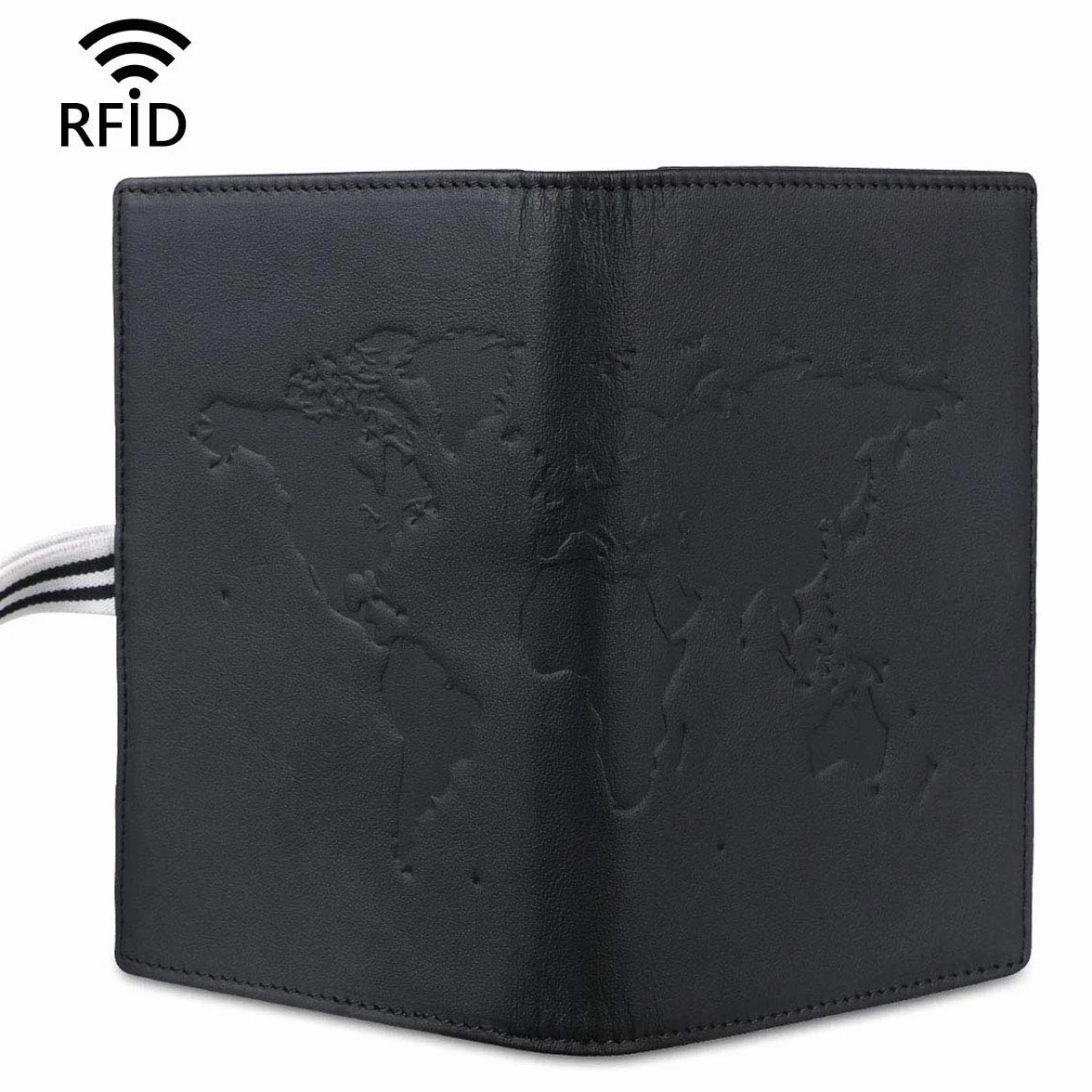 flintronic Etui na paszport, skórzane, z blokadą RFID, etui ochronne na paszport, karty kredytowe, dowód osobisty i dokumenty podróżne, #1 czarny, Normal, 3 EU
