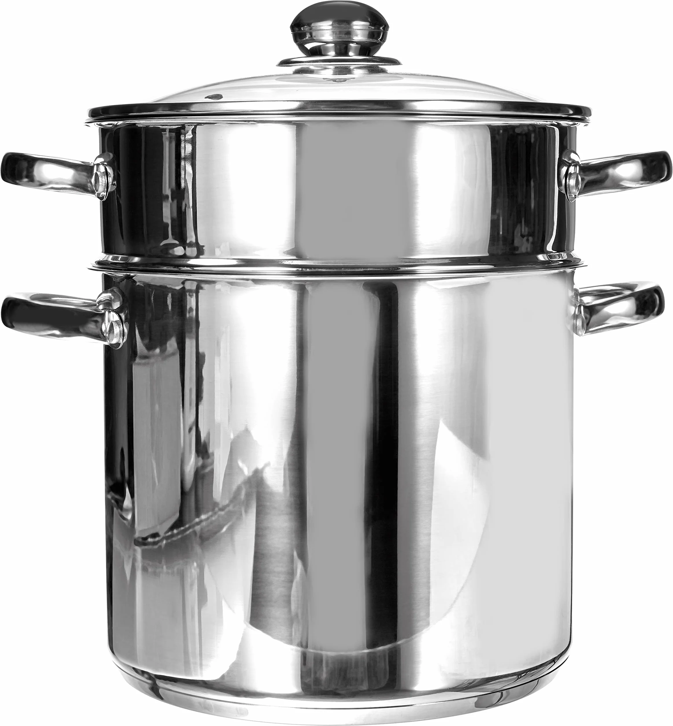 Baumalu Słuchawka cateringowa kuskus szklana pokrywa Ø 24 cm 9 l stal nierdzewna