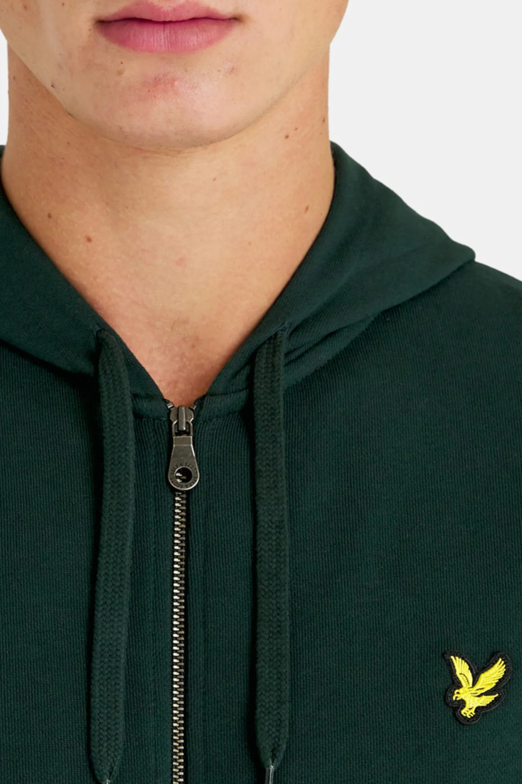 Lyle & Scott Męska bluza z kapturem z zamkiem błyskawicznym, ciemnozielony, XL