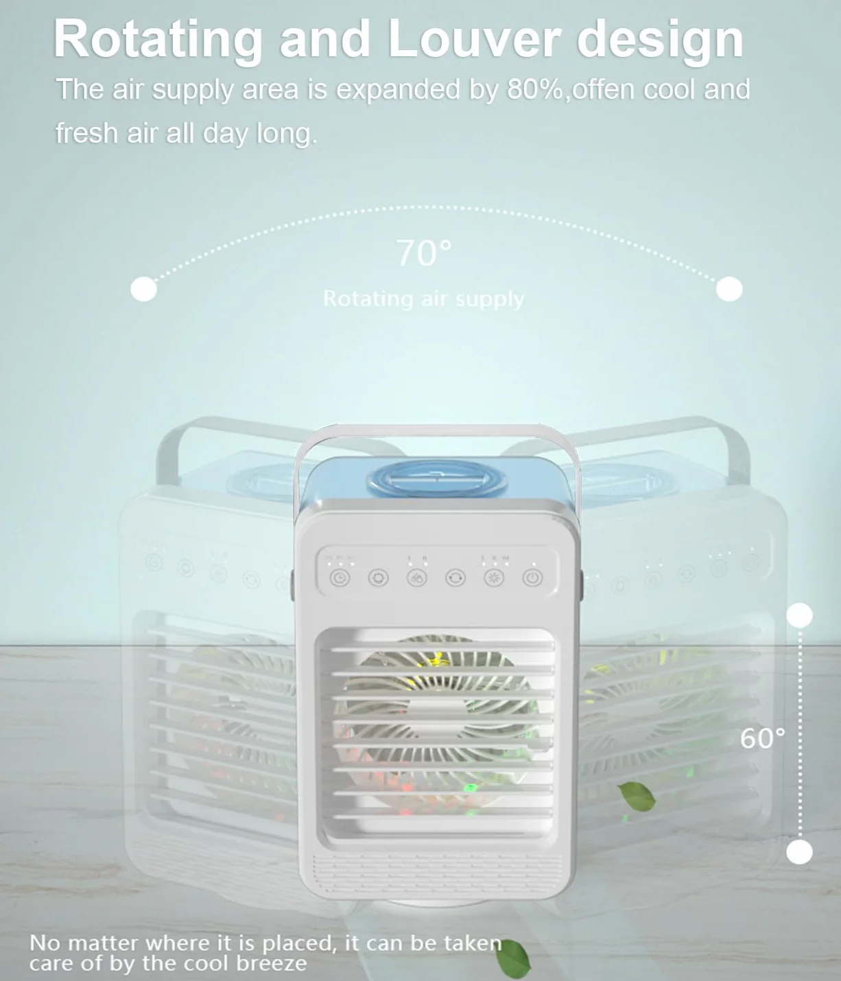 Osobisty klimatyzator 4 w 1 wentylator oscylacyjny nawilżacz 600 ml przenośny mini chłodzący