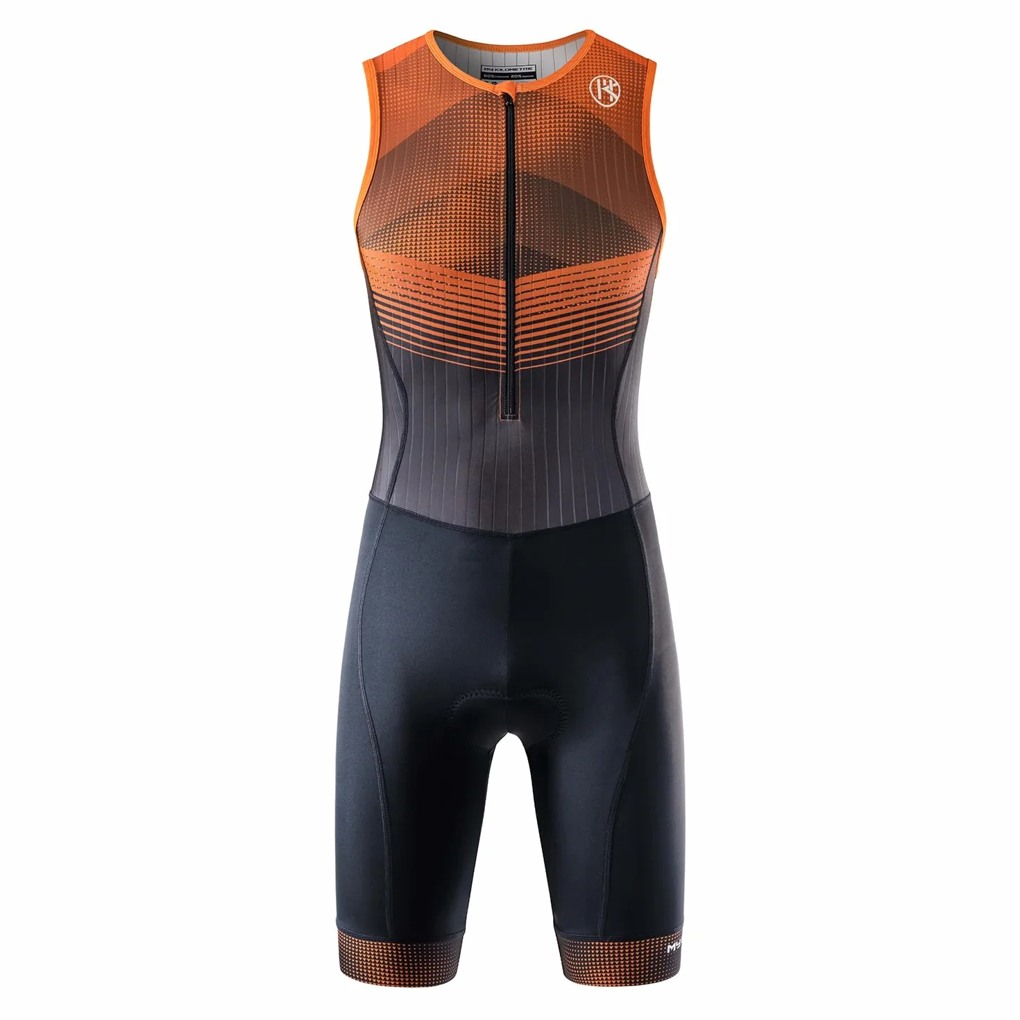 MY KILOMETRE Męski Kombinezon Triathlonowy Bez Rękawów – Jednoczęściowy Trisuit Oddychający i Szybkoschnący z Tylną Kieszenią