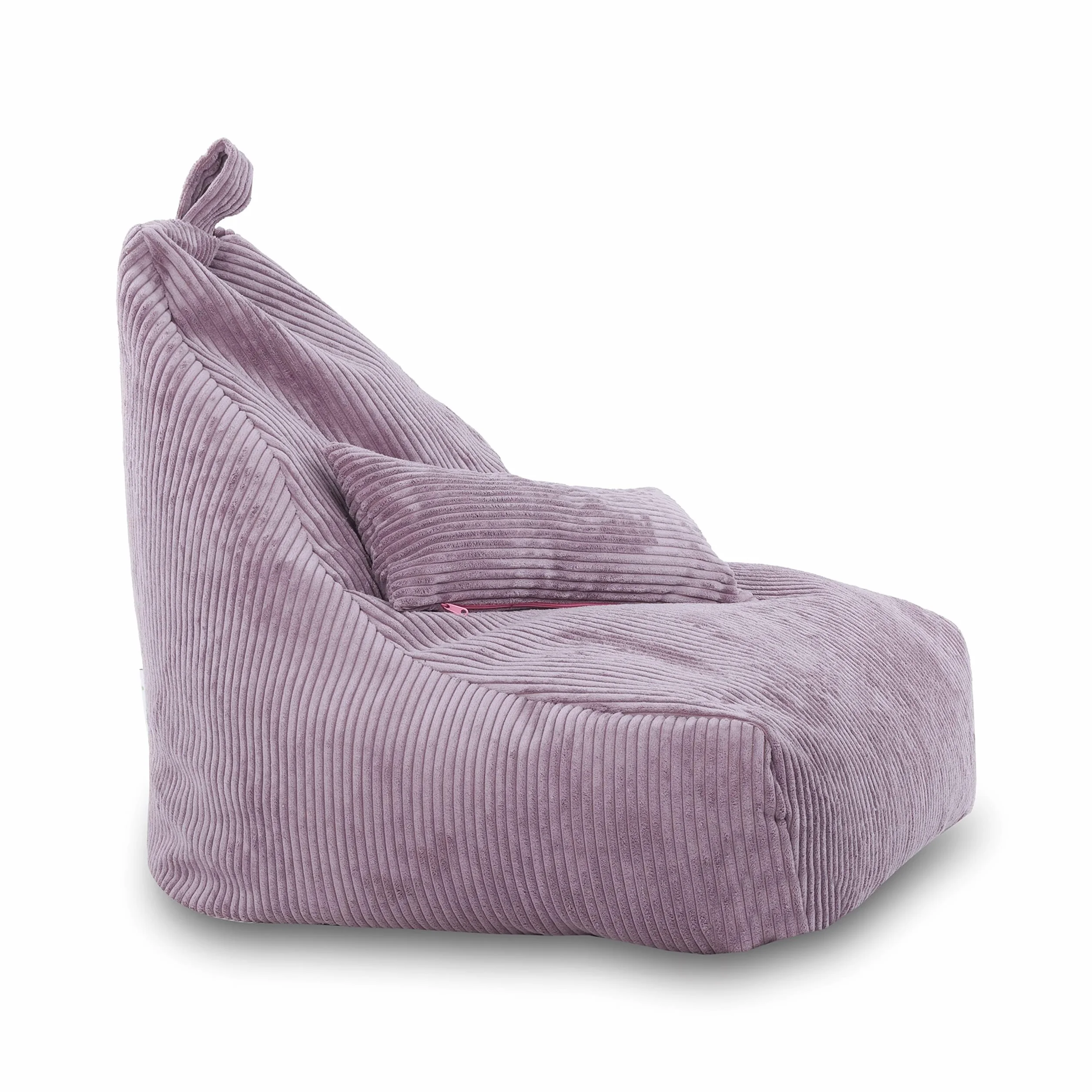 Ecopuf Keiko Siedzisko Cord Fotel Rozmiar S 75x75x70 cm welur z uchwytem i poduszką