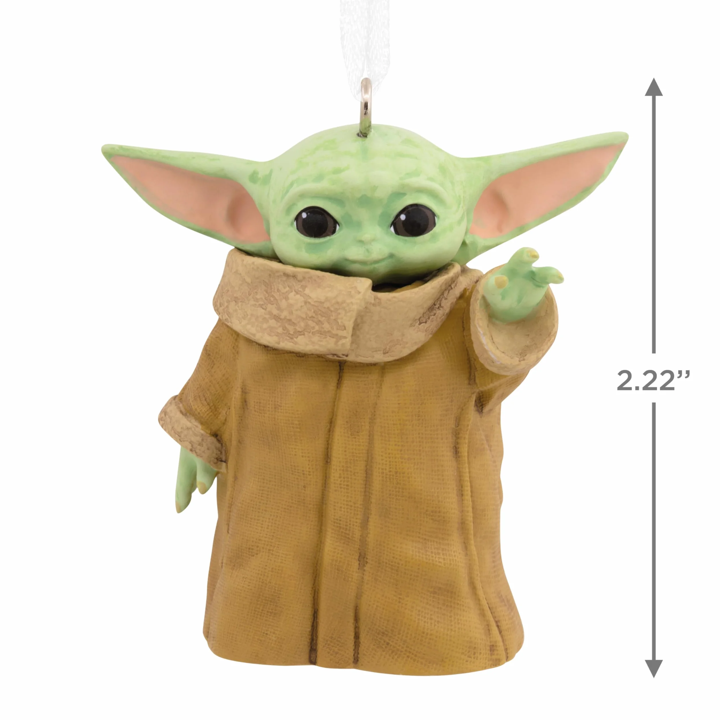 Hallmark Mandalorian Grogu wisząca ozdoba, dekoracja choinki z motywem Gwiezdnych Wojen, wisząca ozdoba z żywicy, świąteczna ozdoba wisząca, prezenty na Boże Narodzenie