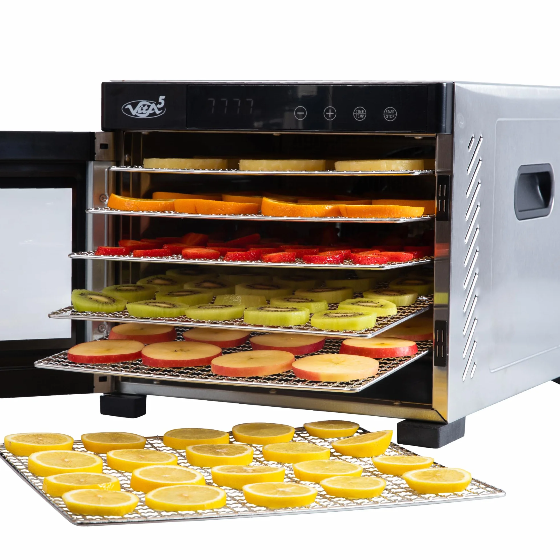 Vita5 Nobel Pro6 Suszarka do Żywności ze Stali Nierdzewnej 6 Tac 650 W 35–75°C 24h Timer