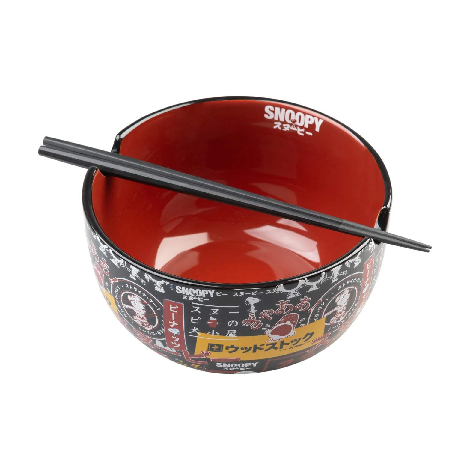 Grupo Erik Ramen Bowl Set With Chopsticks - Snoopy Gifts For Dog Lovers | 31.7 oz - 900 ml, 6.3 x 3.5 inches - 16 x 19 cm Noodle Bowl With Chopsticks