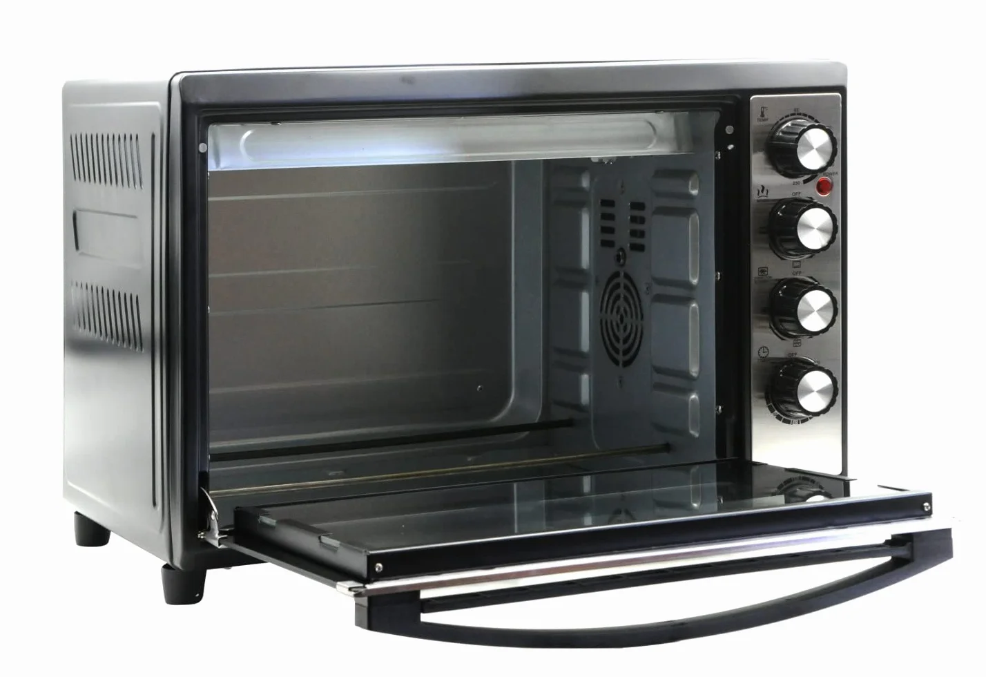 BASS POLSKA Mini piekarnik z rożnem 48L, do 230 ° C, mały piekarnik, piekarnik, piec do pizzy, ruszt - blacha do pieczenia - suszarka do owoców, małe kuchnie