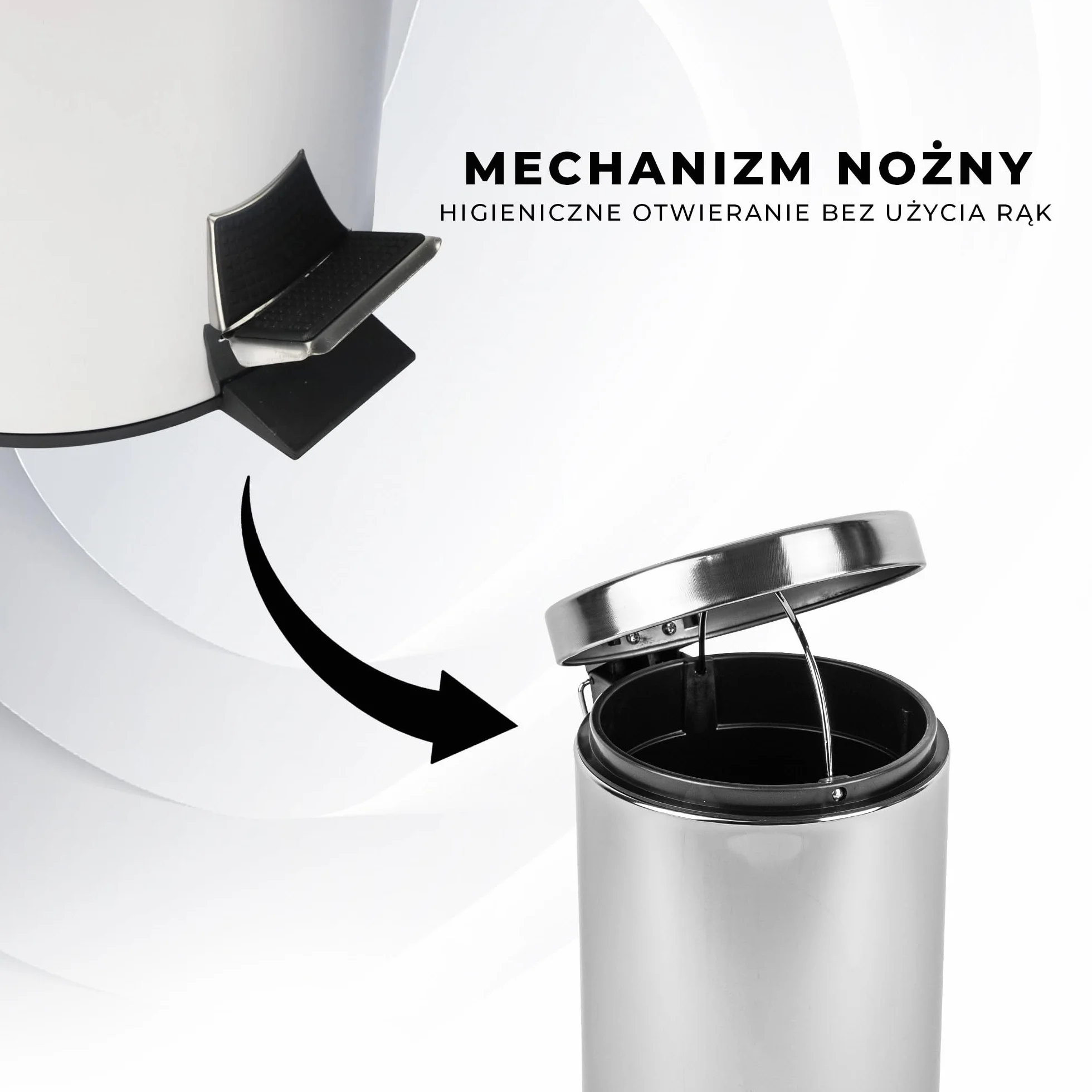 KARL HAUSMANN Metalowy Kosz na Śmieci - 3L - z Pokrywą i Pedałem - Stal Nierdzewna - Wyjmowany Wkład - Antypoślizgowa Podstawa - Do Łazienki i Kuchni - Elegancki Design