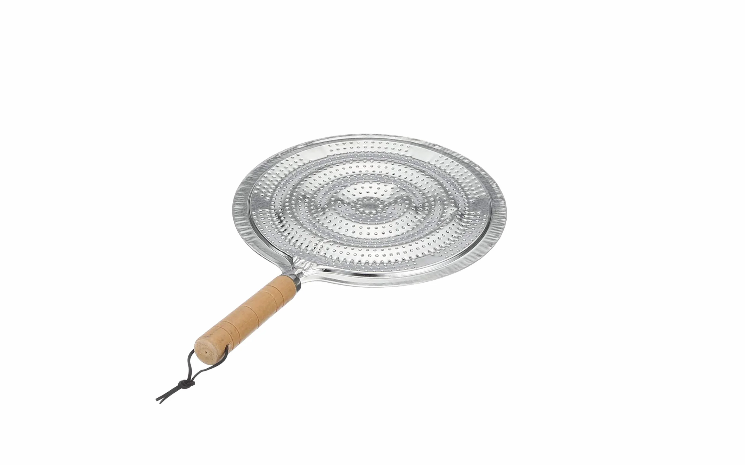KitchenCraft Kuchenny Dyfuzor Ciepła, Drewniany Uchwyt, Stal Nierdzewna - Kolor Srebrny