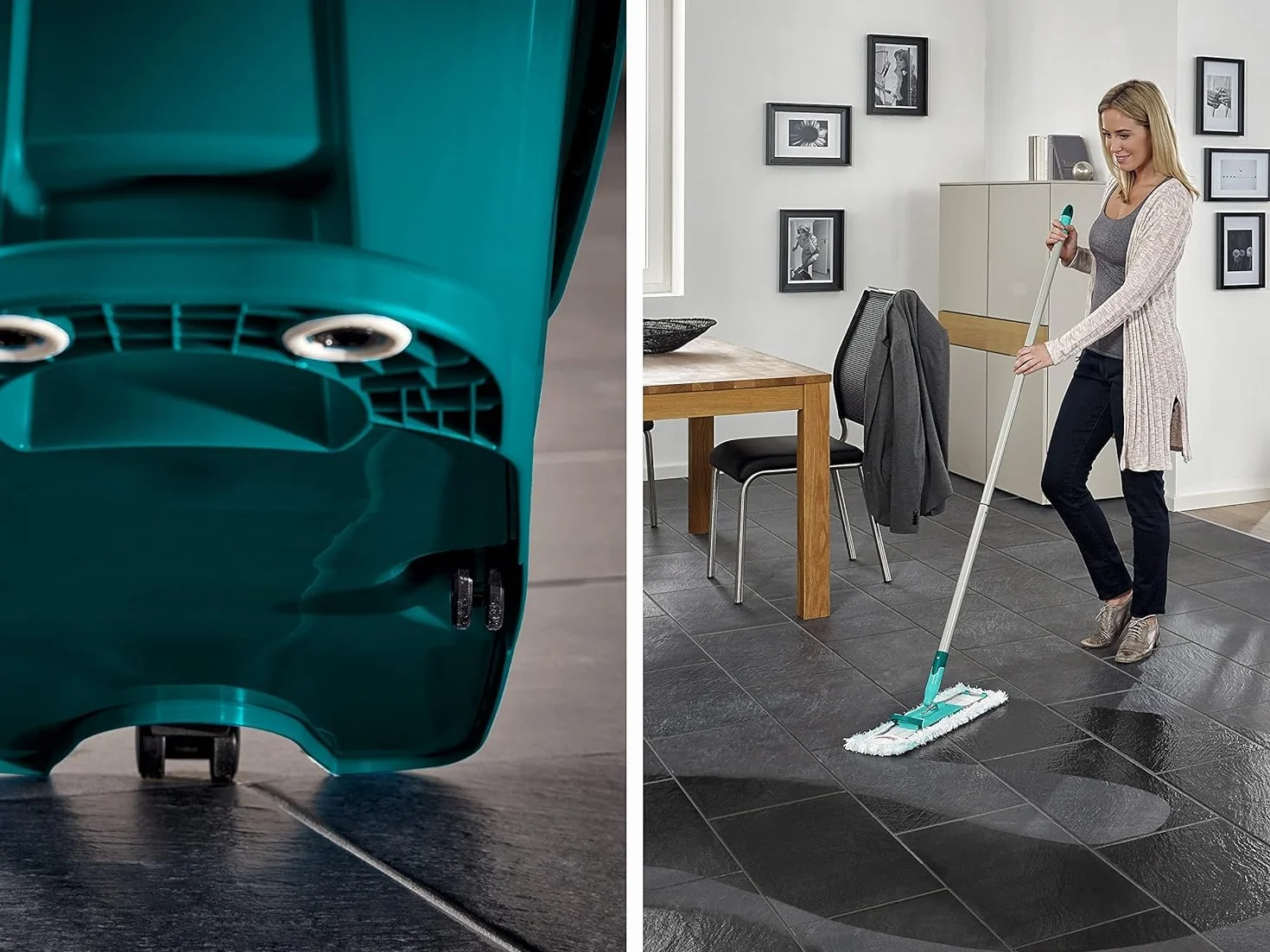 Wiadro Z Wyciskaczem Do Mopa Profi XL Na Kółkach Mop Z Nakładką Micro Duo Plus Nakładka Duster Static