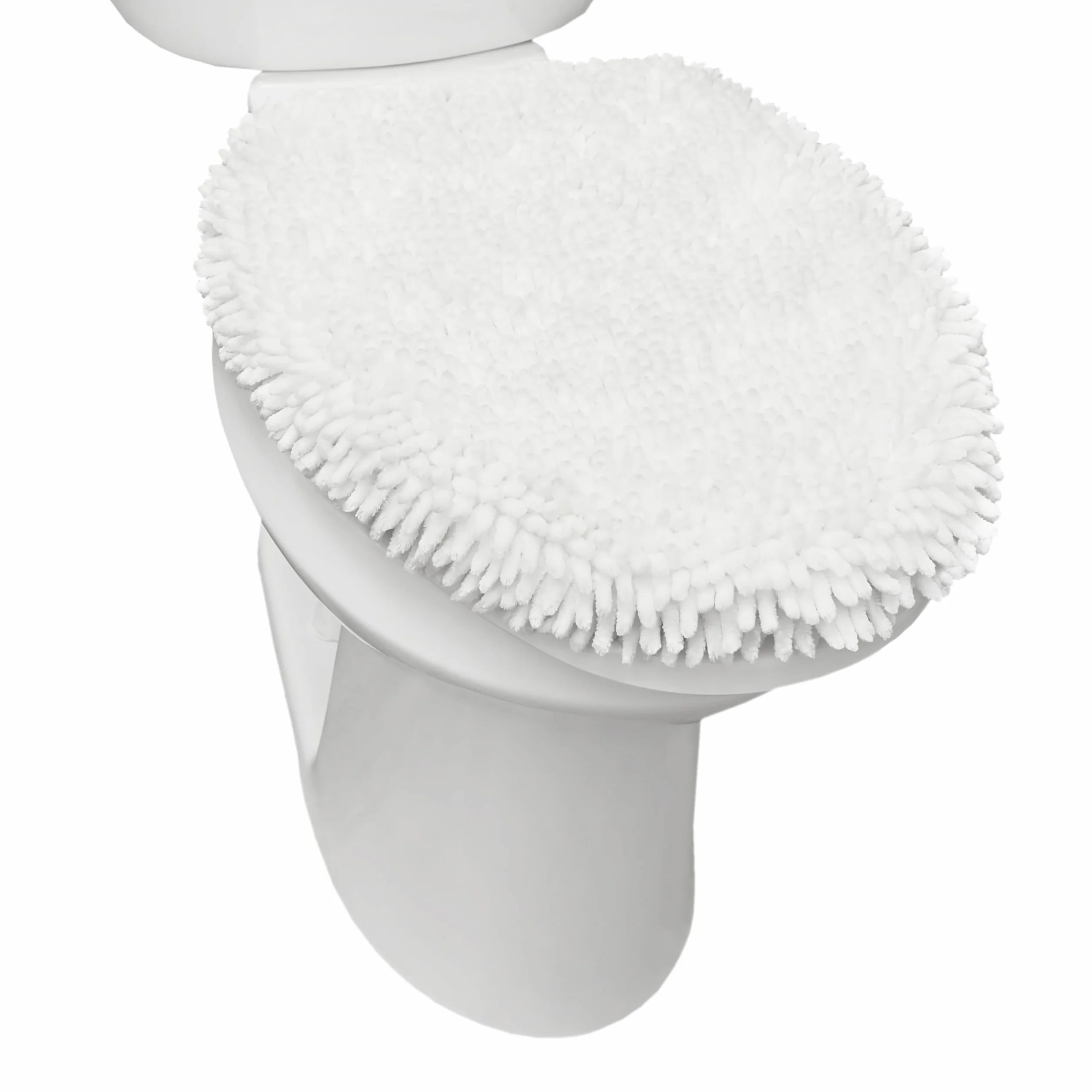 SoHome Spa luksusowy pluszowy szenilowy pokrowiec na deskę sedesową 47 x 49 cm biały