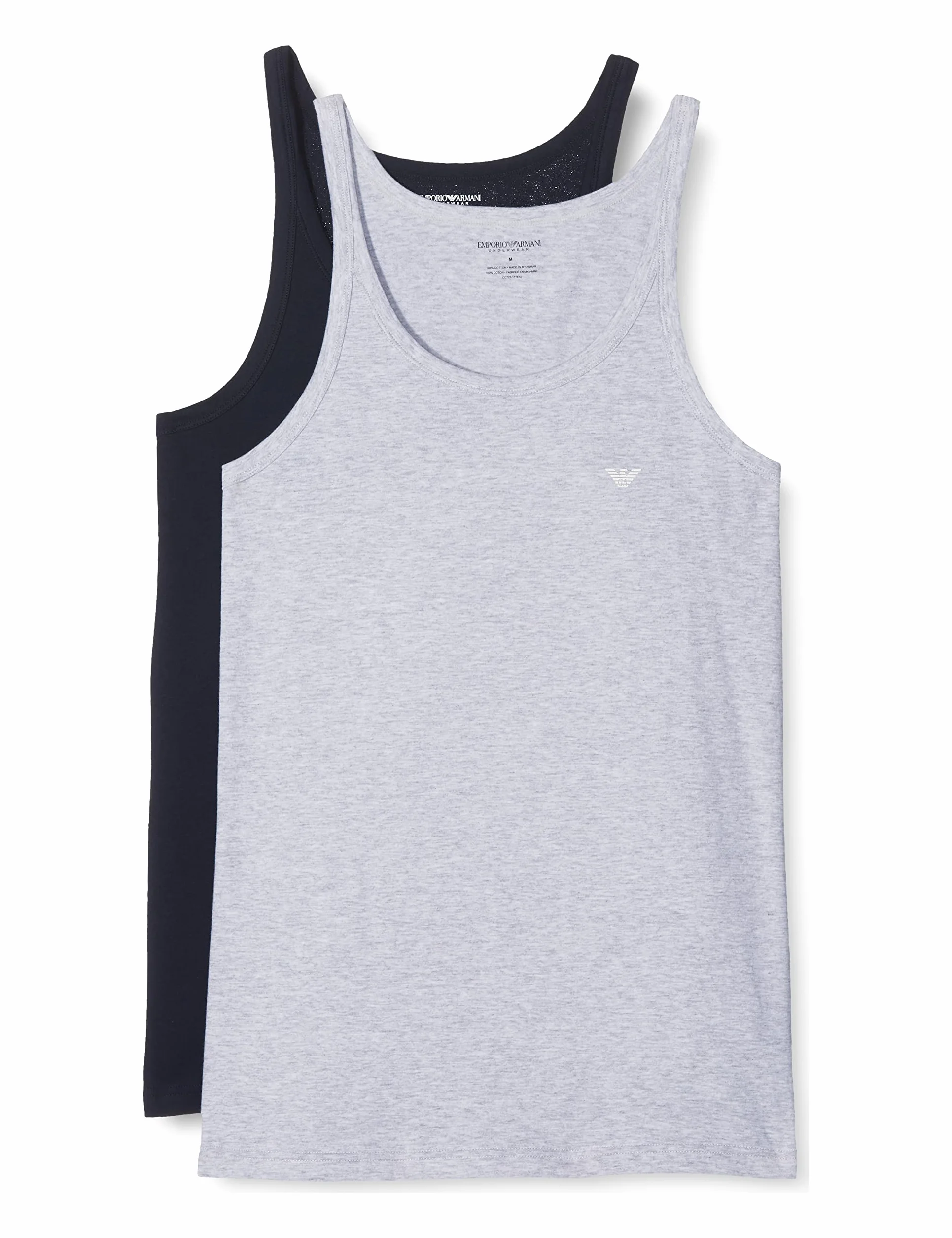 Emporio Armani Underwear Męski top do piżamy typu Tank Pure Cotton, biały, M (2 sztuki), biały, M