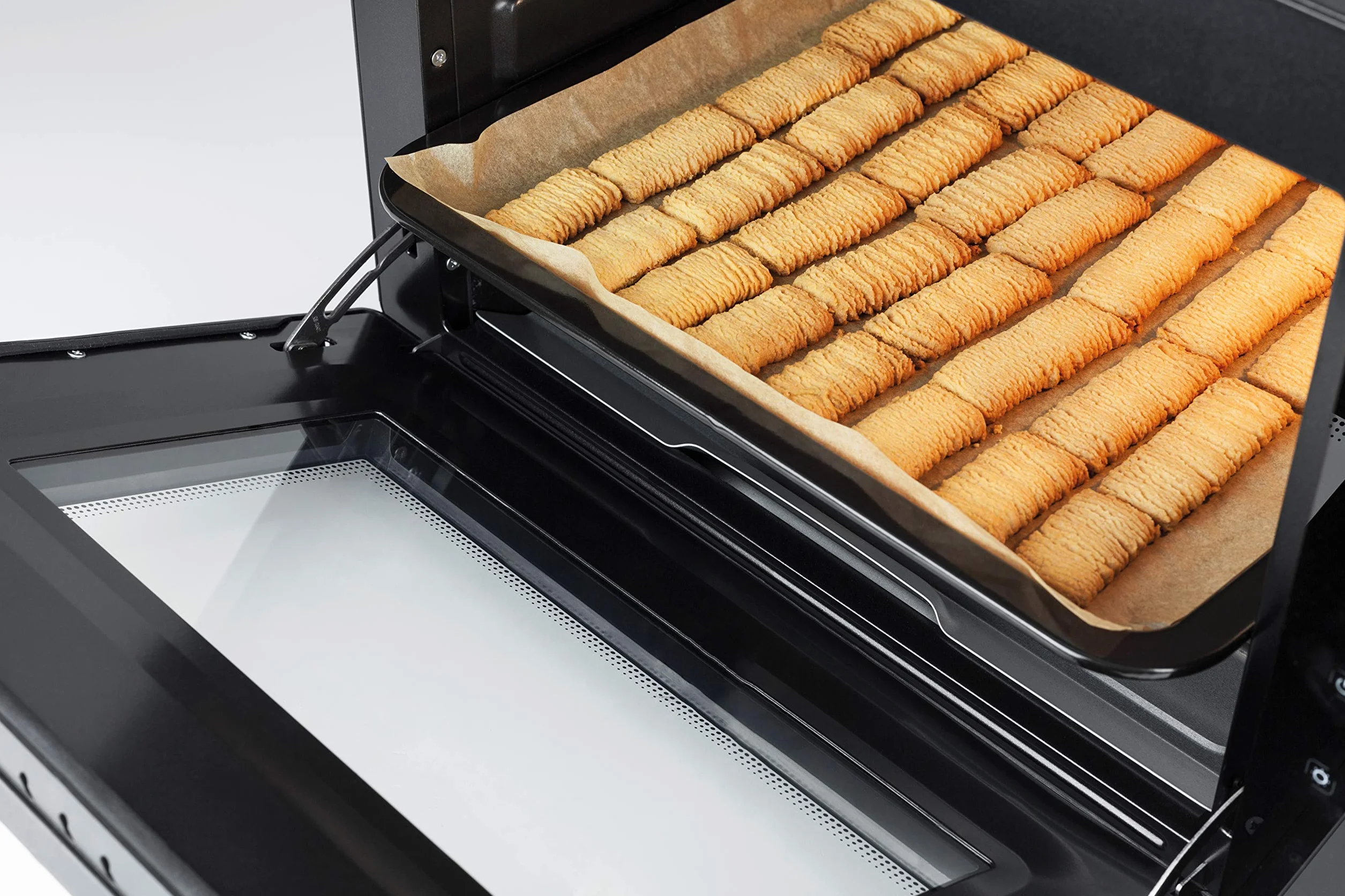 CASO TO 26 Classic – designerski piekarnik, pojemność 26 l, 3 wkładki, 70-230 °C, w zestawie kamień do pizzy, 5-stopniowa funkcja: gorące powietrze, obrotowy rożen z silnikiem, grzałka górna, grzałka