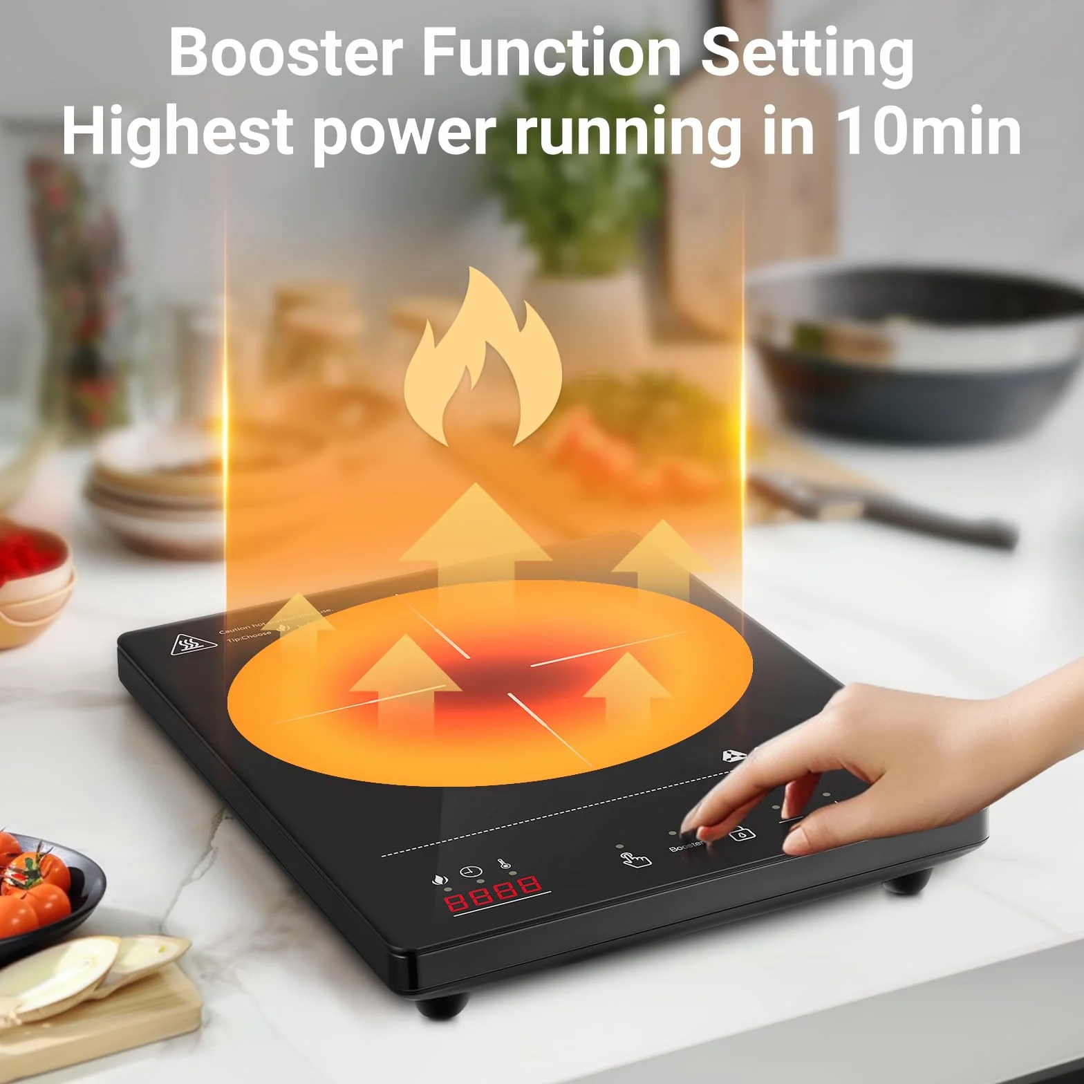Aobosi Płyta indukcyjna 2000 W z funkcją Booster 20 poziomów mocy timer