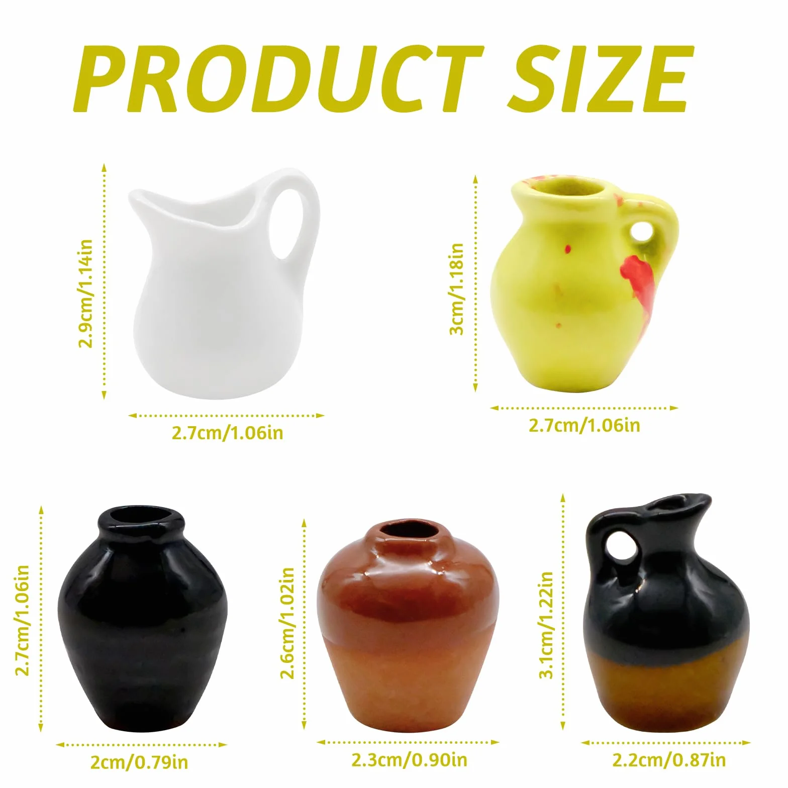 Ceramiczne mini wazony magnetyczne na lodówkę 5 sztuk