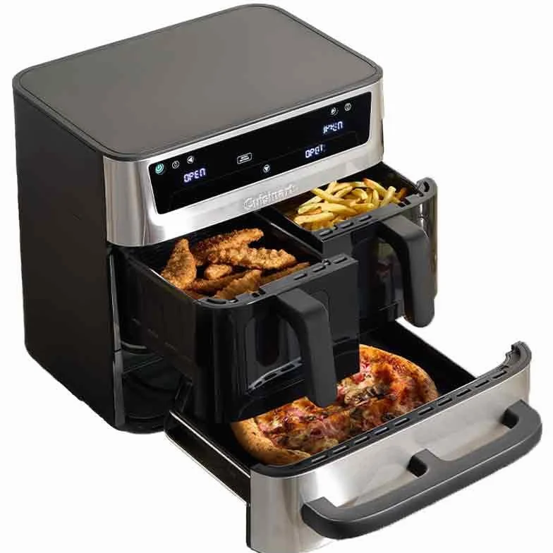 Cuisinart Tri Zone frytkownica beztłuszczowa i piekarnik konwekcyjny 13,6 L bez PFAS, z 3 strefami: 2 kosze 4,3 L + piekarnik 5 l; 9 funkcji, w tym pizza i tost; stal nierdzewna