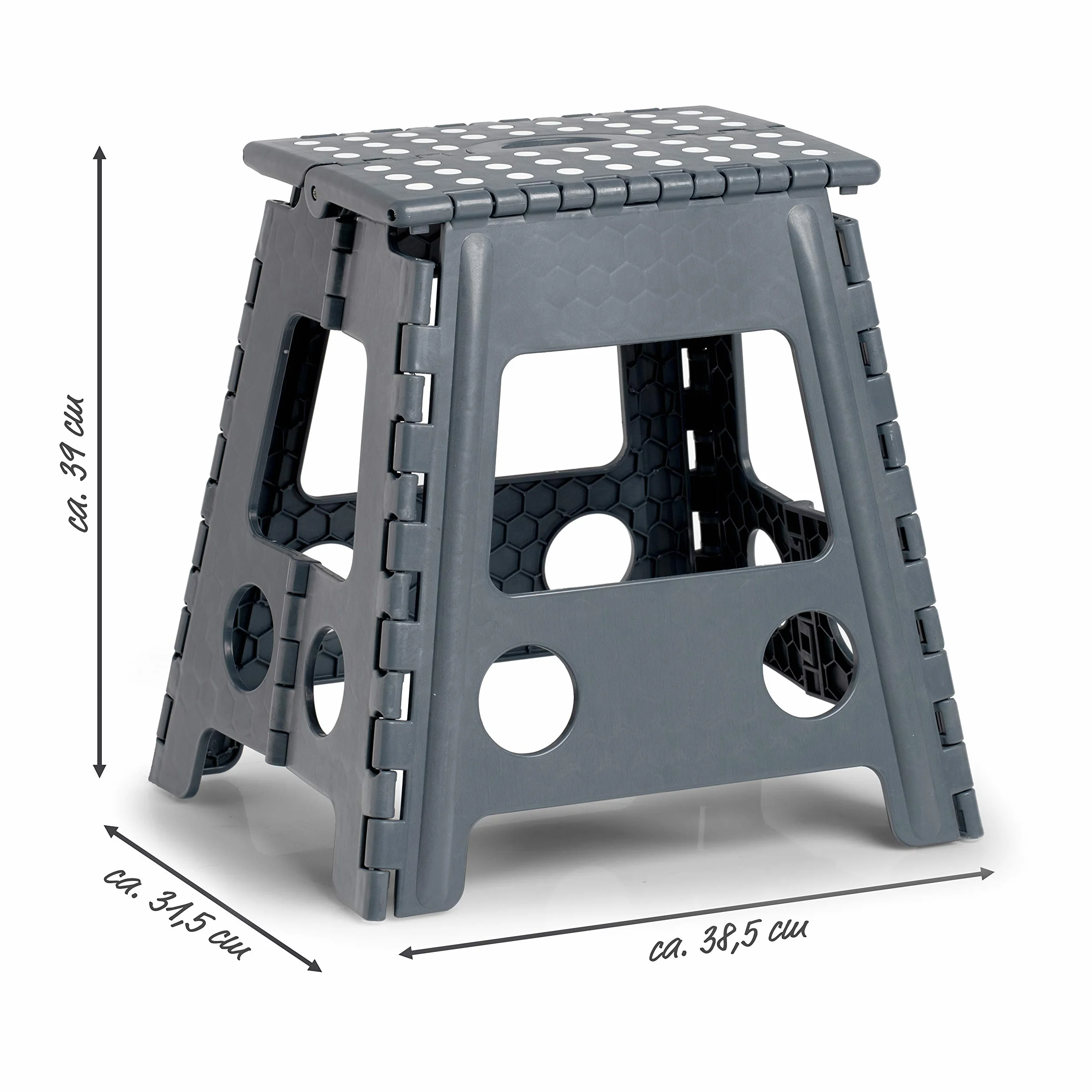 Zeller Składany Stołek Premium 150 kg 38,5 x 31,5 x 39 cm Antracyt