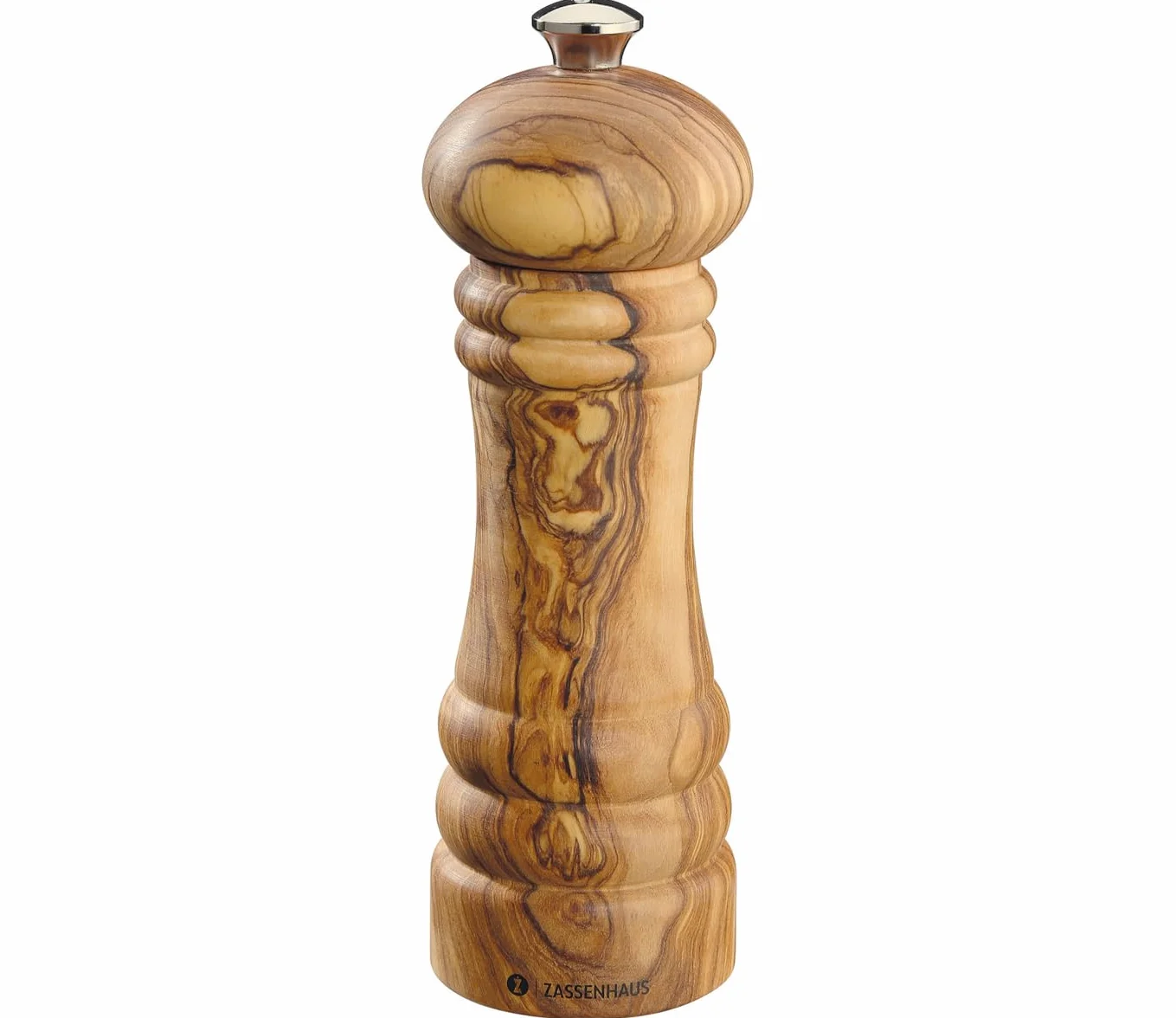 Zassenhaus Młynek do soli BERLIN | 18 cm | drewno oliwkowe | oryginalny ceramiczny mechanizm mielący Zassenhaus Made in Germany | nadaje się do suszonych przypraw | młynek do przypraw | pomysł na prezent | pomocnik kuchenny