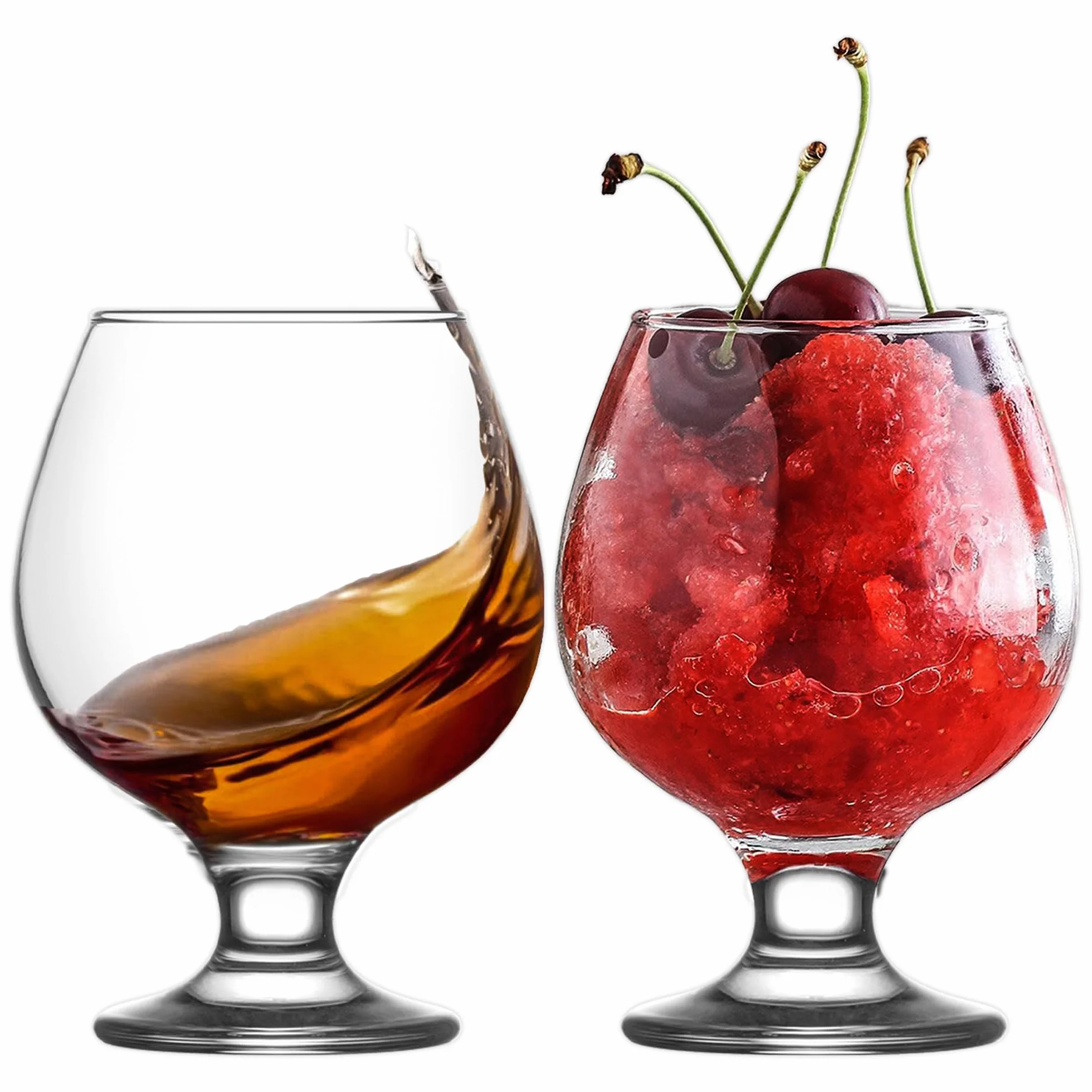 LAV Szklanki do piwa, zestaw 6 sztuk, 390 ml, bez zawartości ołowiu, do piwa Tulip Snifter Glass Cognac, na prezent na Dzień Ojca, kieliszki do brandy